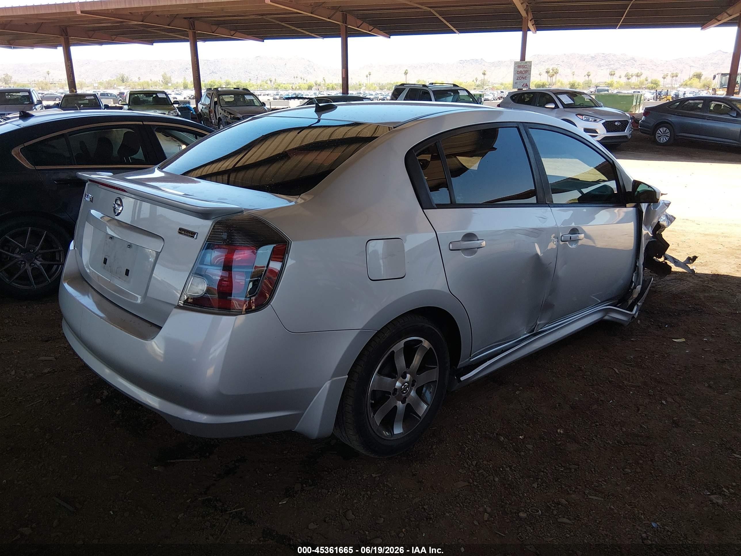 2012 Nissan Sentra 2.0 Sr Silver vin: 3N1AB6AP6CL753703