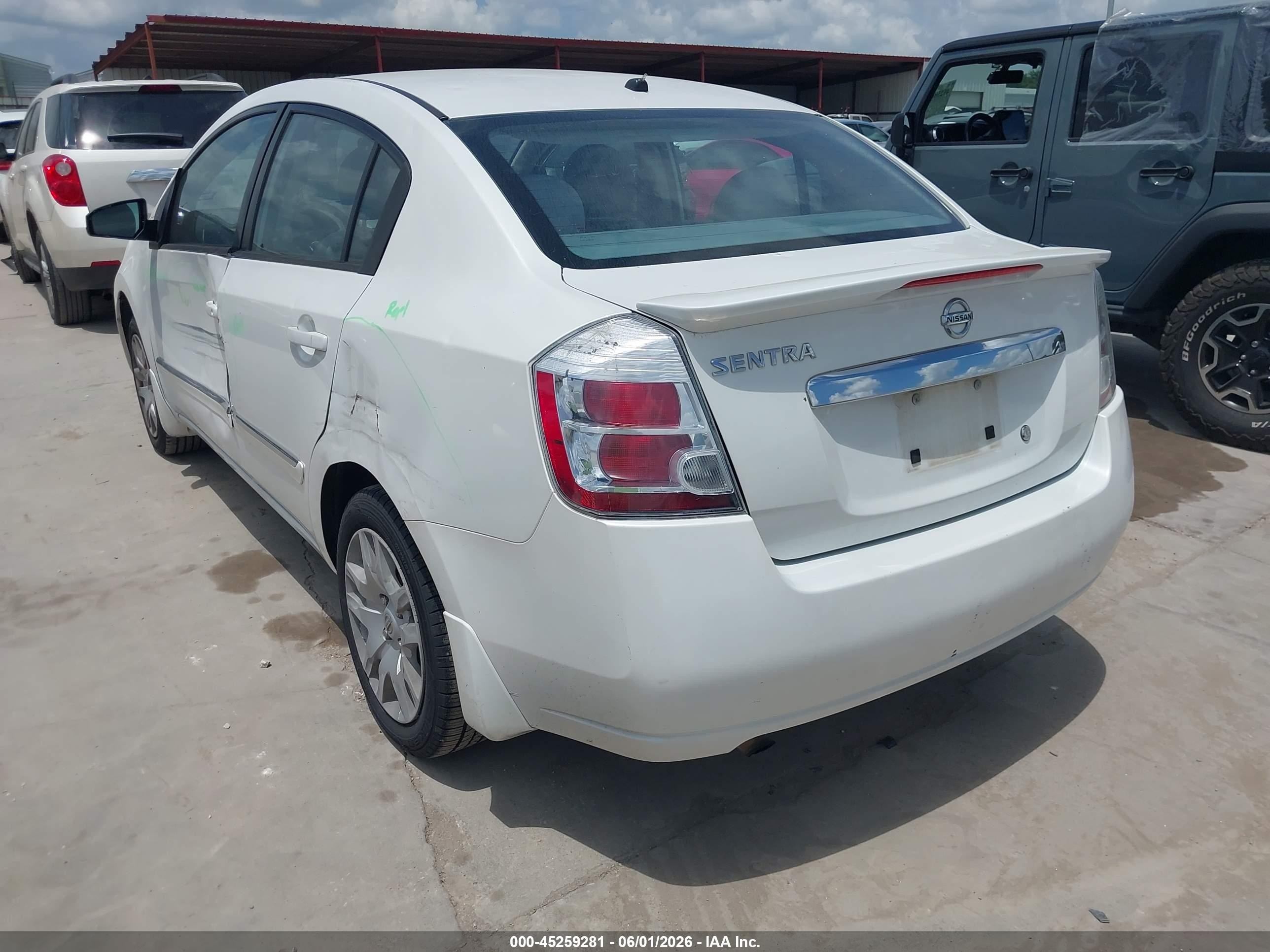 2012 Nissan Sentra 2.0 S White vin: 3N1AB6AP6CL758271