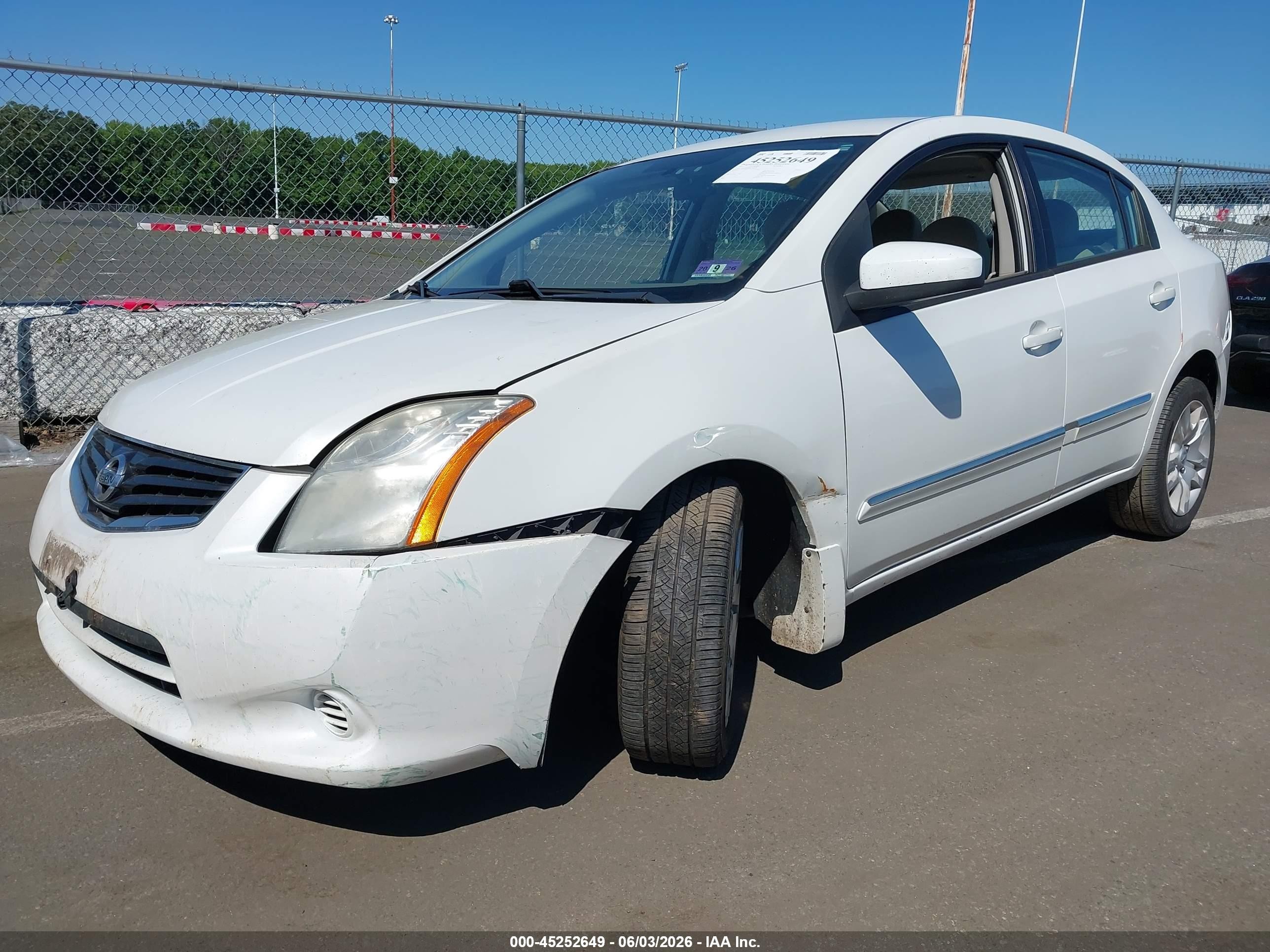 2012 Nissan Sentra 2.0 S White vin: 3N1AB6AP6CL782456