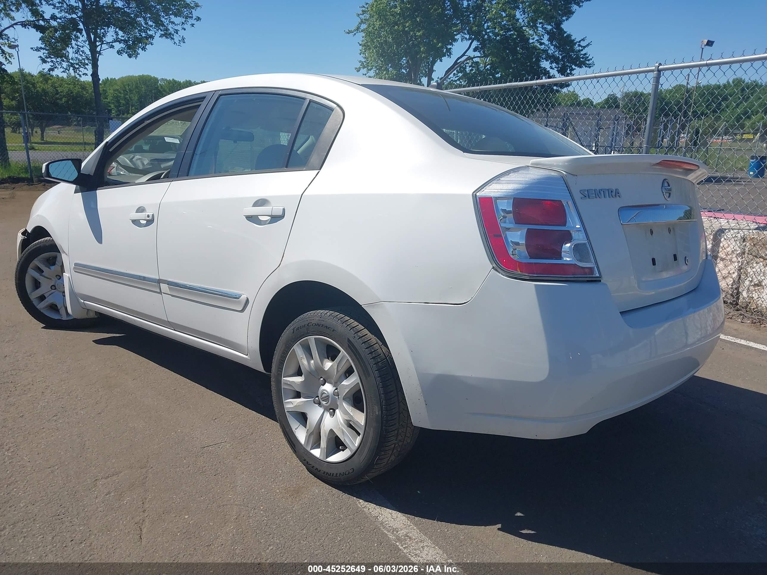 2012 Nissan Sentra 2.0 S White vin: 3N1AB6AP6CL782456