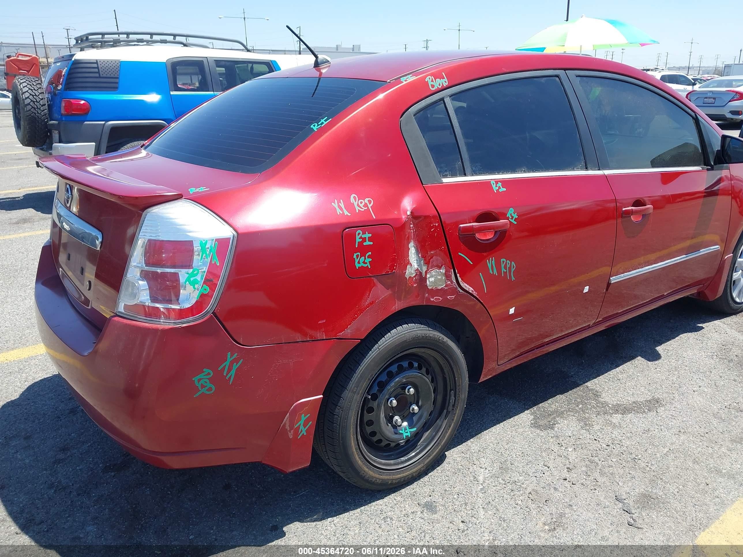 2011 Nissan Sentra 2.0s Темно-бордовый vin: 3N1AB6AP7BL682784
