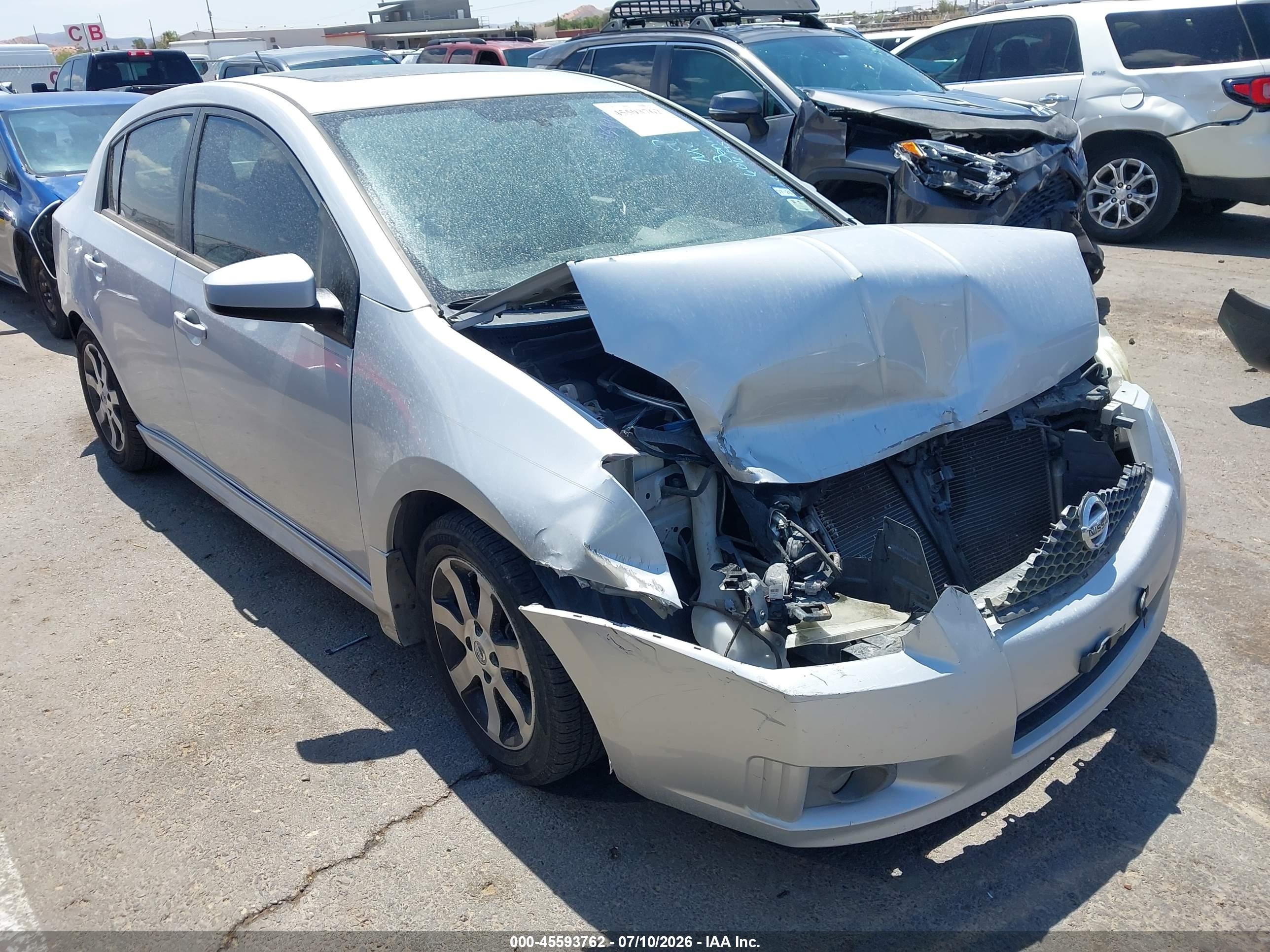 2012 Nissan Sentra 2.0 Sr Silver vin: 3N1AB6AP7CL606175