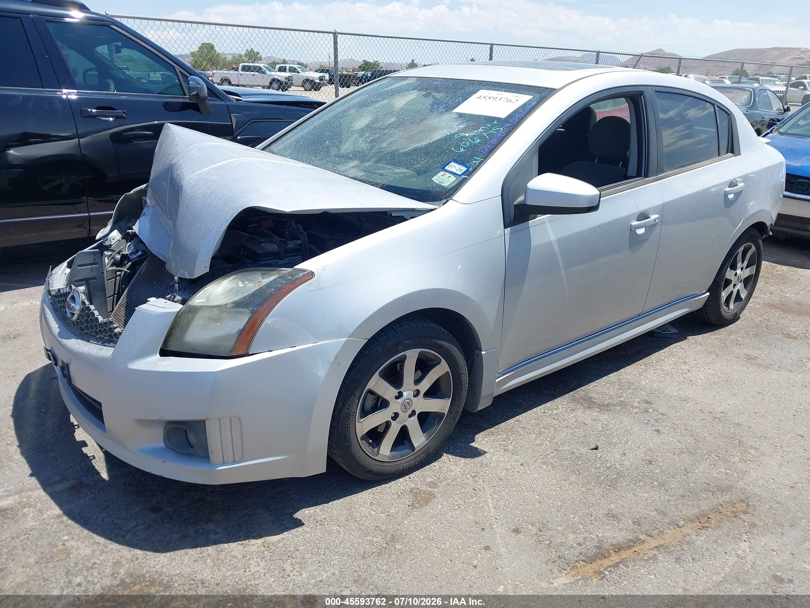 2012 Nissan Sentra 2.0 Sr Silver vin: 3N1AB6AP7CL606175