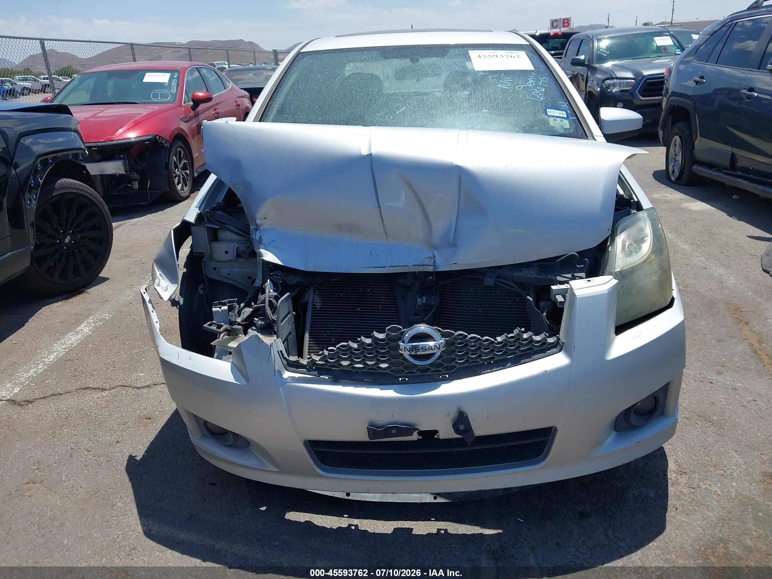 2012 Nissan Sentra 2.0 Sr Silver vin: 3N1AB6AP7CL606175