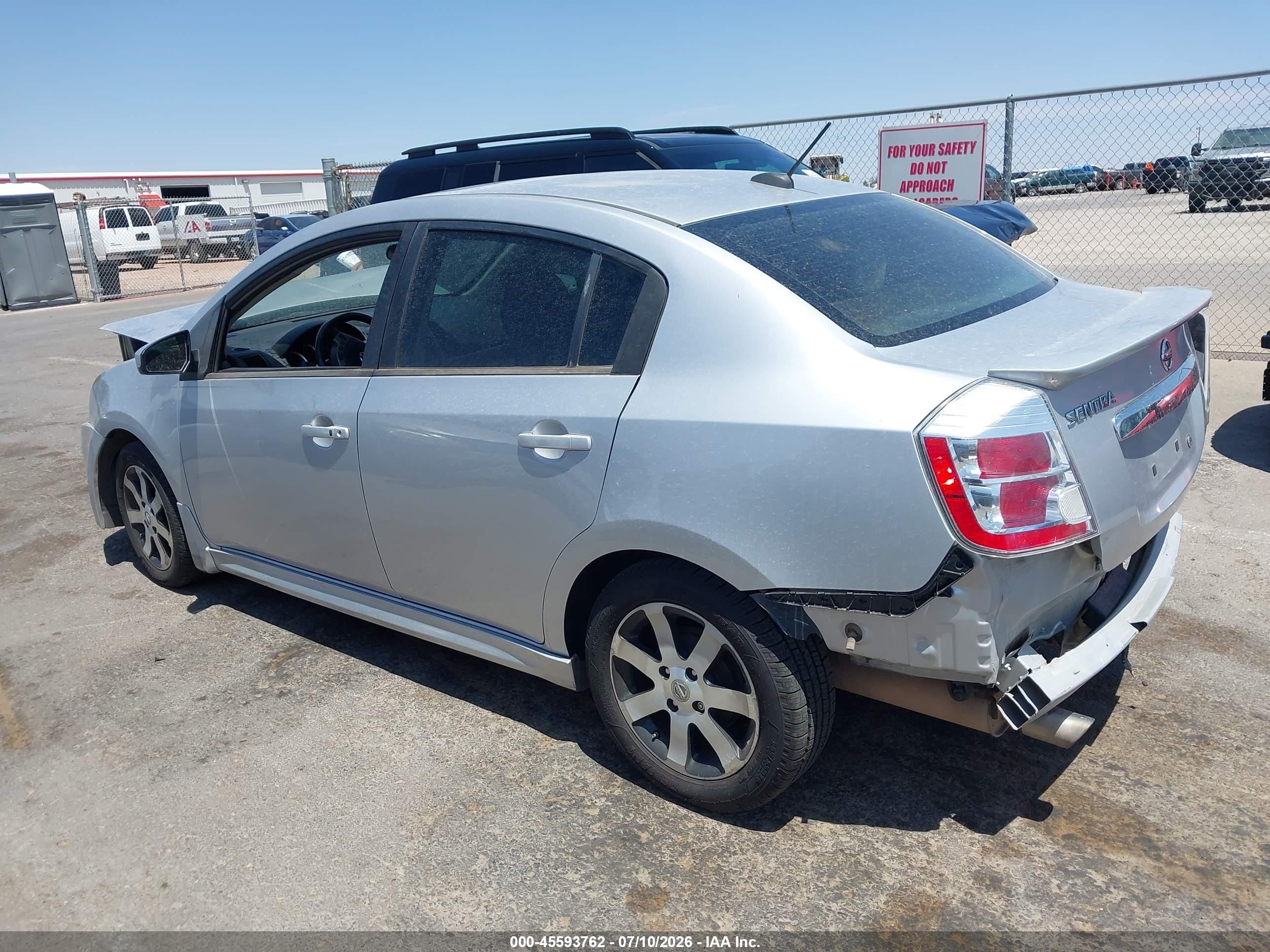 2012 Nissan Sentra 2.0 Sr Silver vin: 3N1AB6AP7CL606175