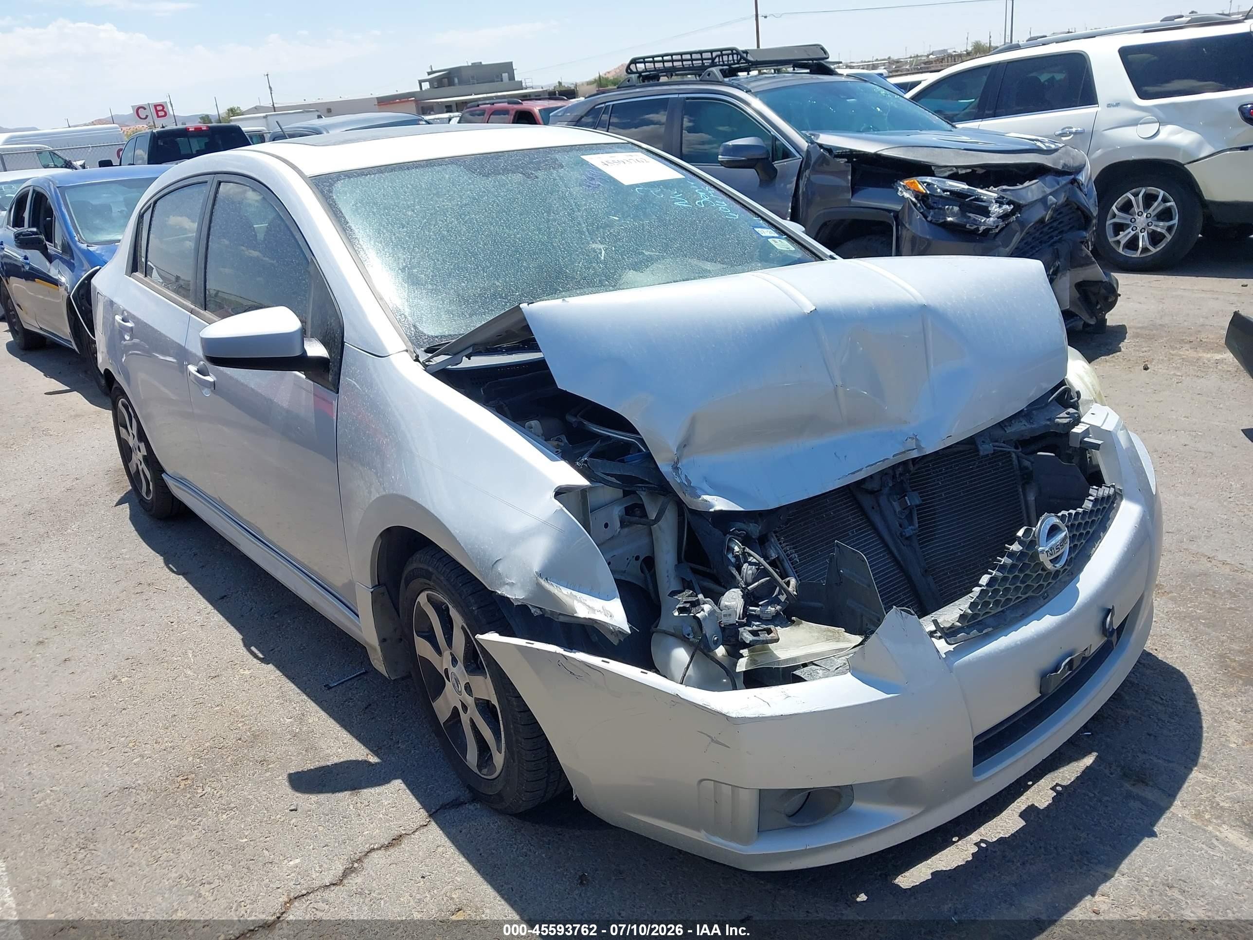 2012 Nissan Sentra 2.0 Sr Silver vin: 3N1AB6AP7CL606175