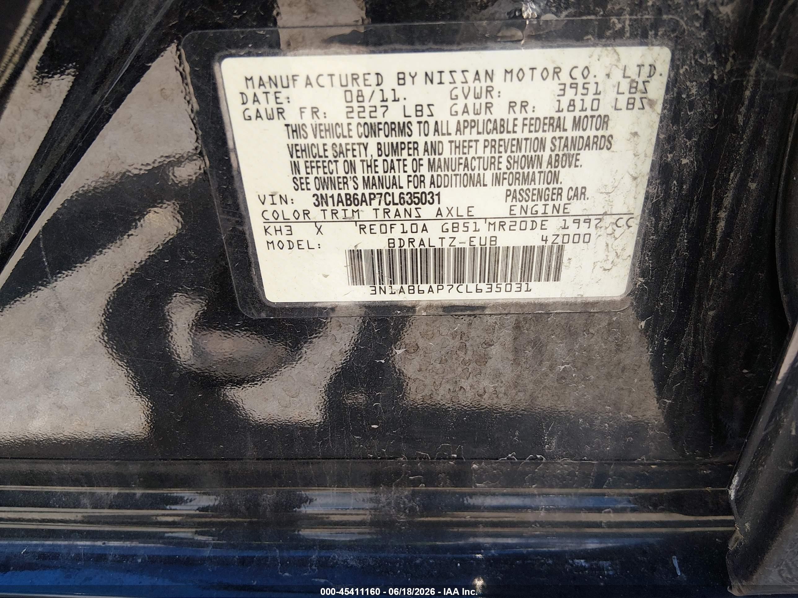 2012 Nissan Sentra 2.0 Sr Черный vin: 3N1AB6AP7CL635031