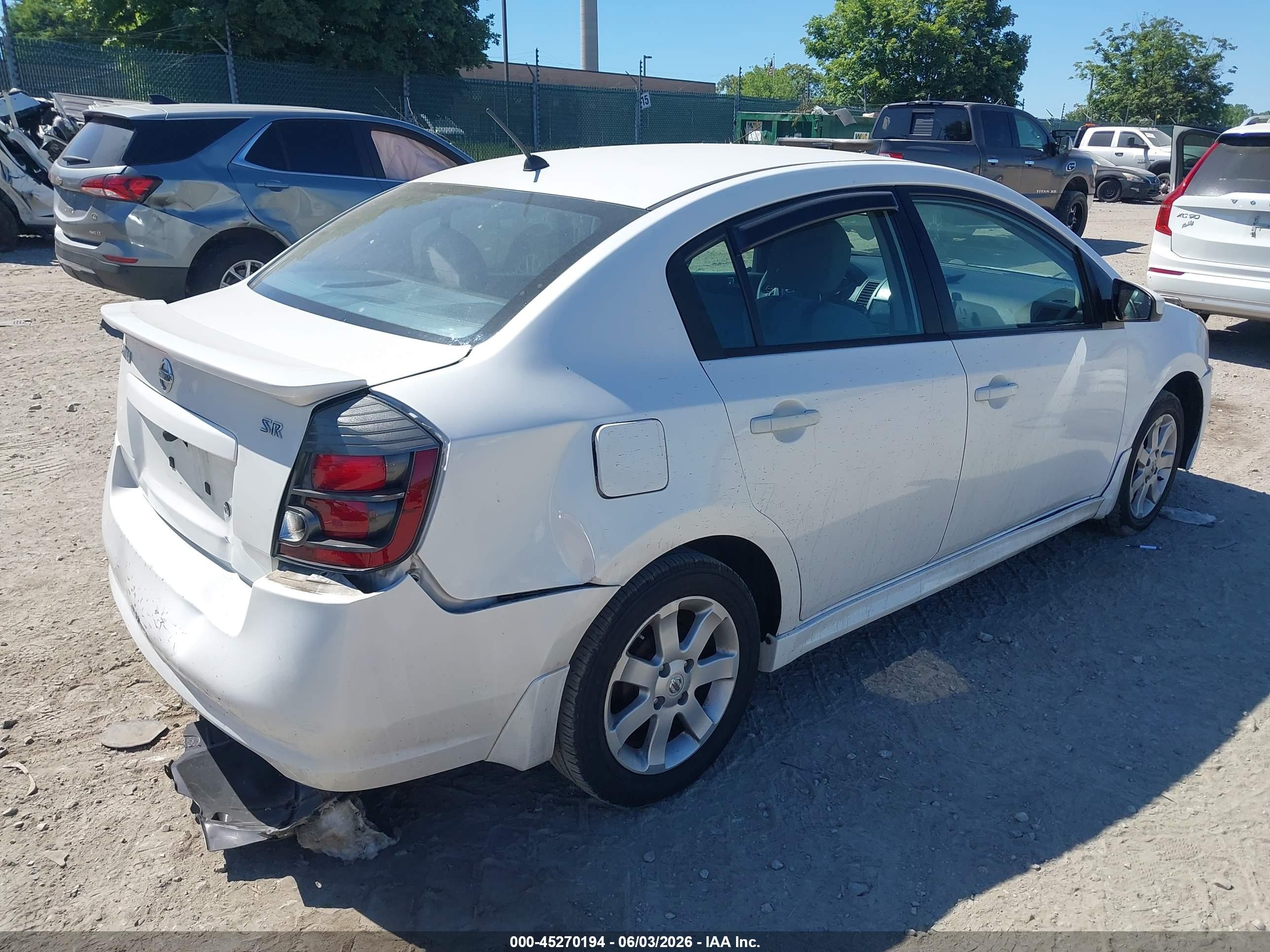 2012 Nissan Sentra 2.0 Sr White vin: 3N1AB6AP7CL646918