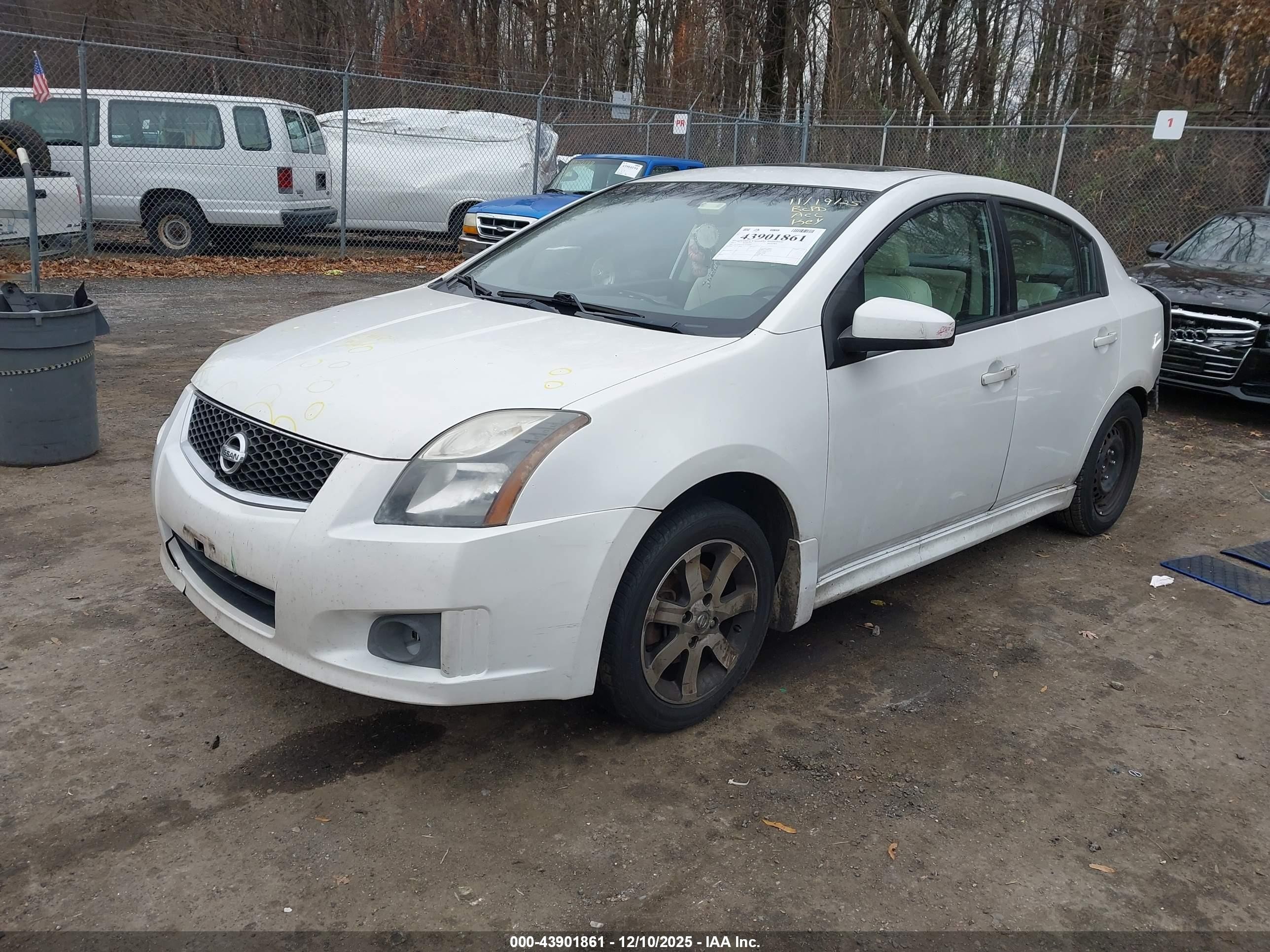 2012 Nissan Sentra 2.0 Sr White vin: 3N1AB6AP7CL658888