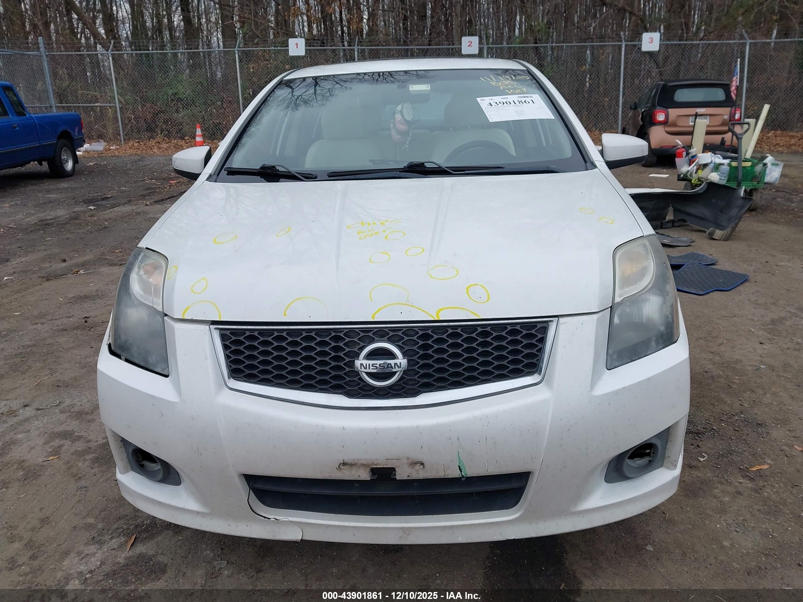 2012 Nissan Sentra 2.0 Sr White vin: 3N1AB6AP7CL658888