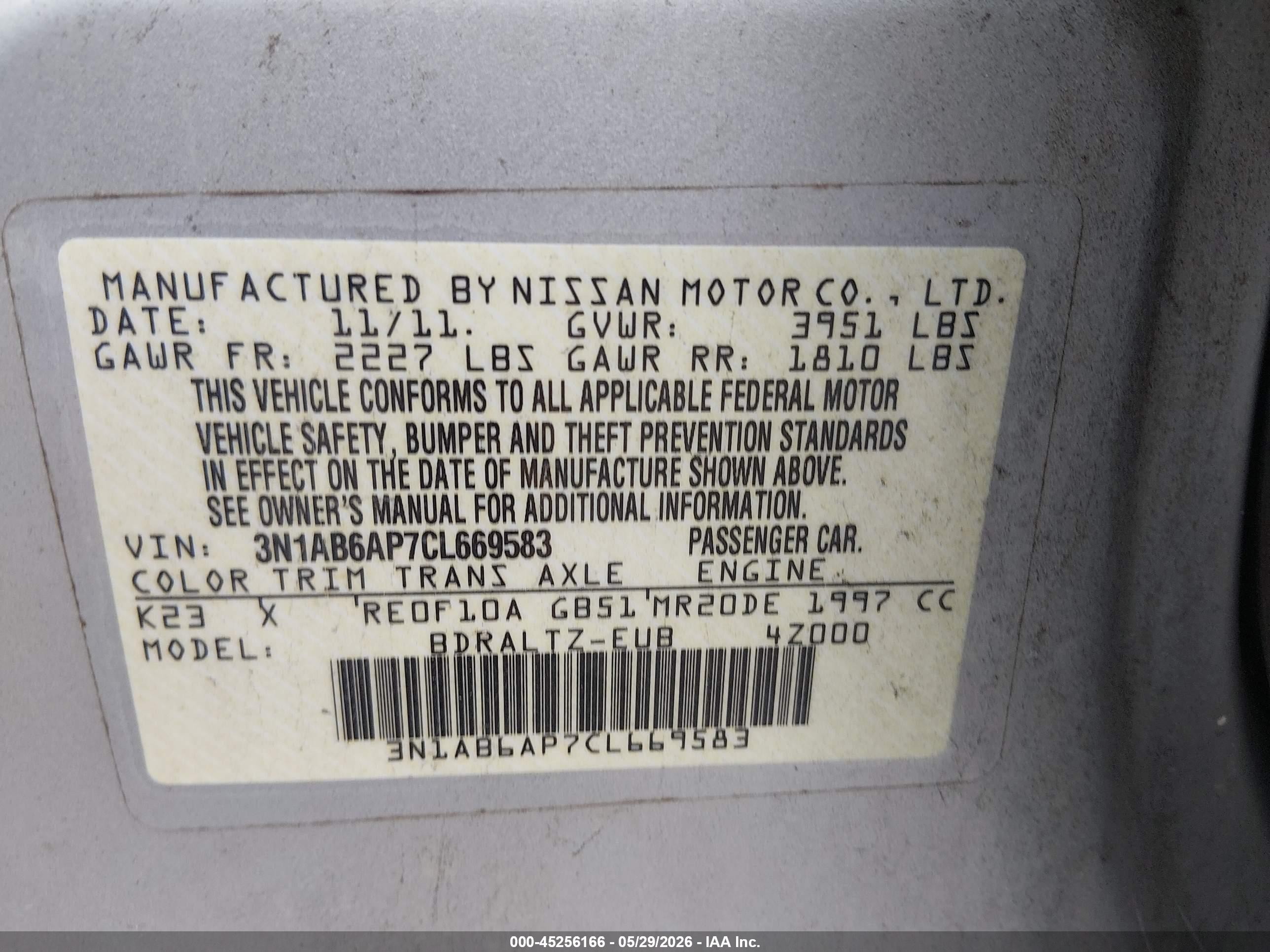 2012 Nissan Sentra 2.0 Sr Silver vin: 3N1AB6AP7CL669583