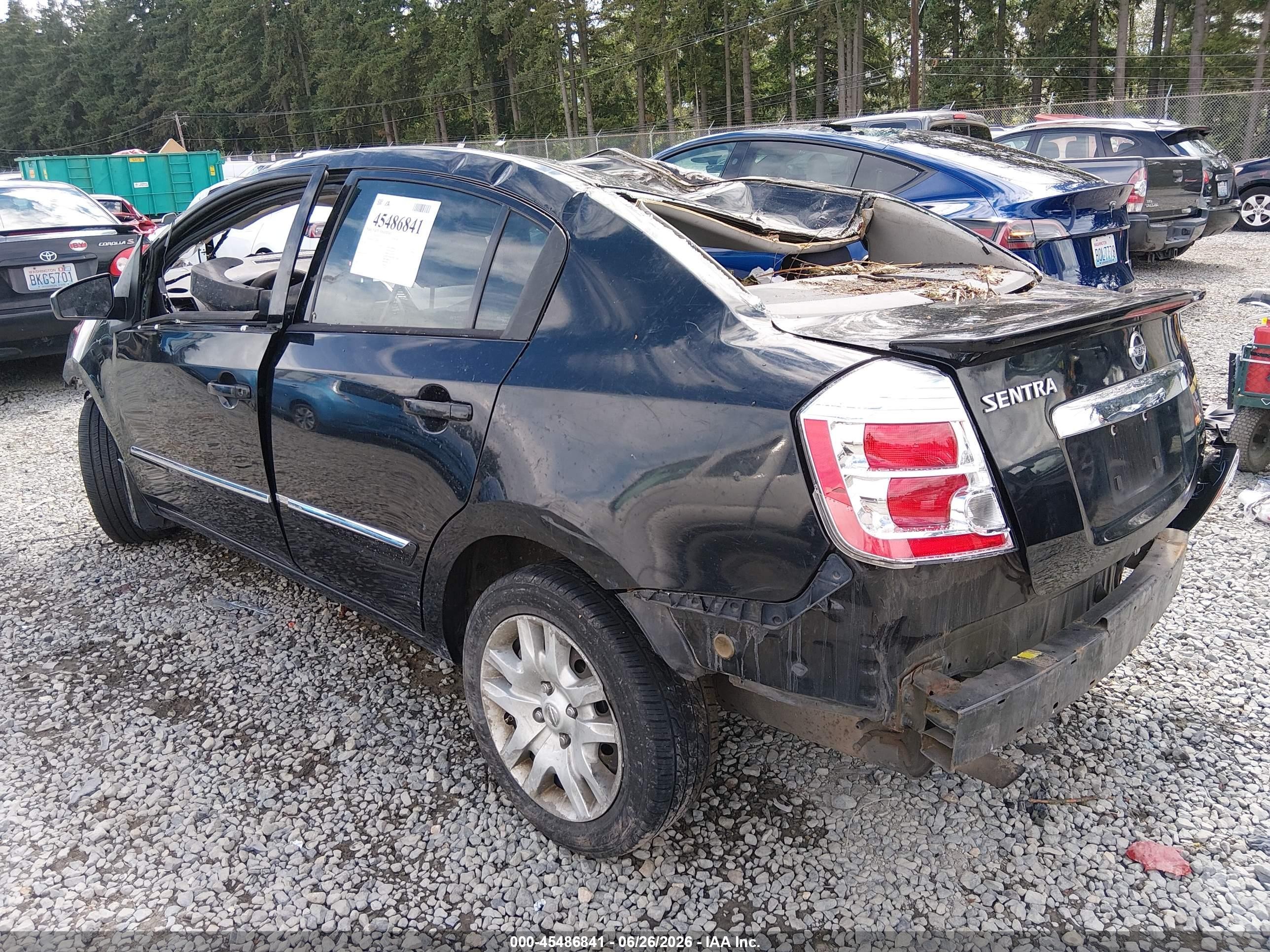 2012 Nissan Sentra 2.0 S Black vin: 3N1AB6AP7CL698792
