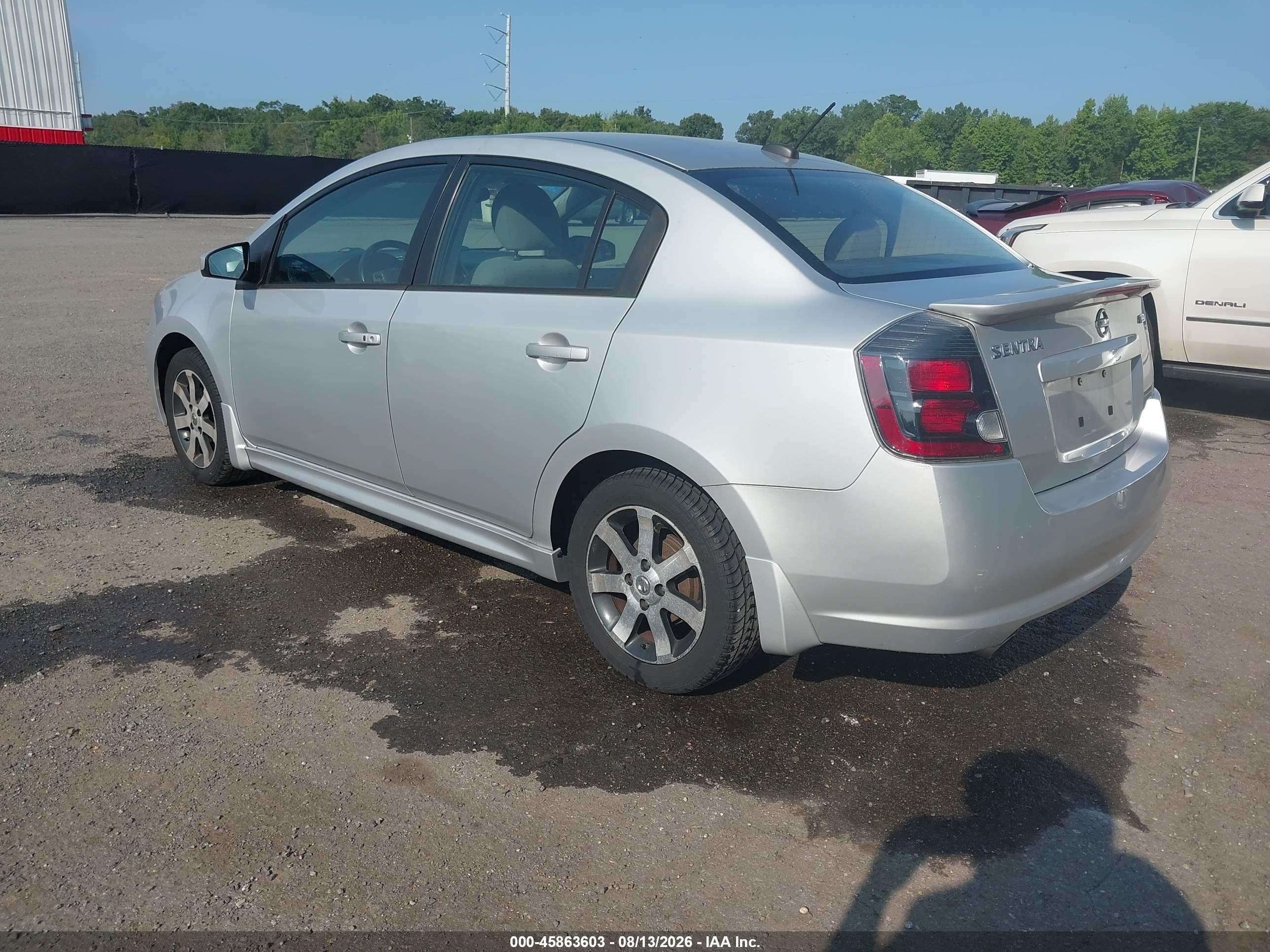 2012 Nissan Sentra 2.0 Sr Silver vin: 3N1AB6AP7CL716532