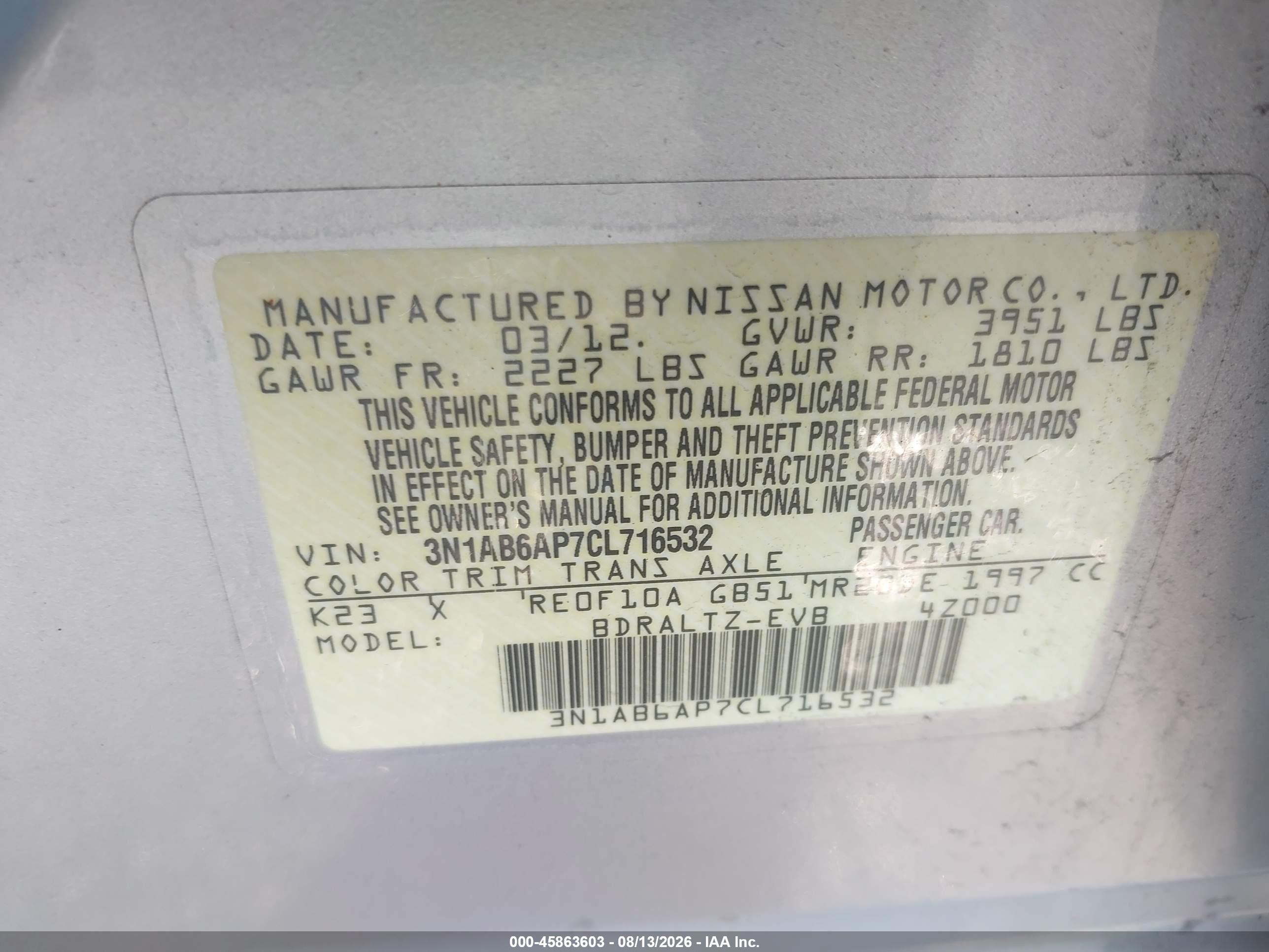 2012 Nissan Sentra 2.0 Sr Silver vin: 3N1AB6AP7CL716532