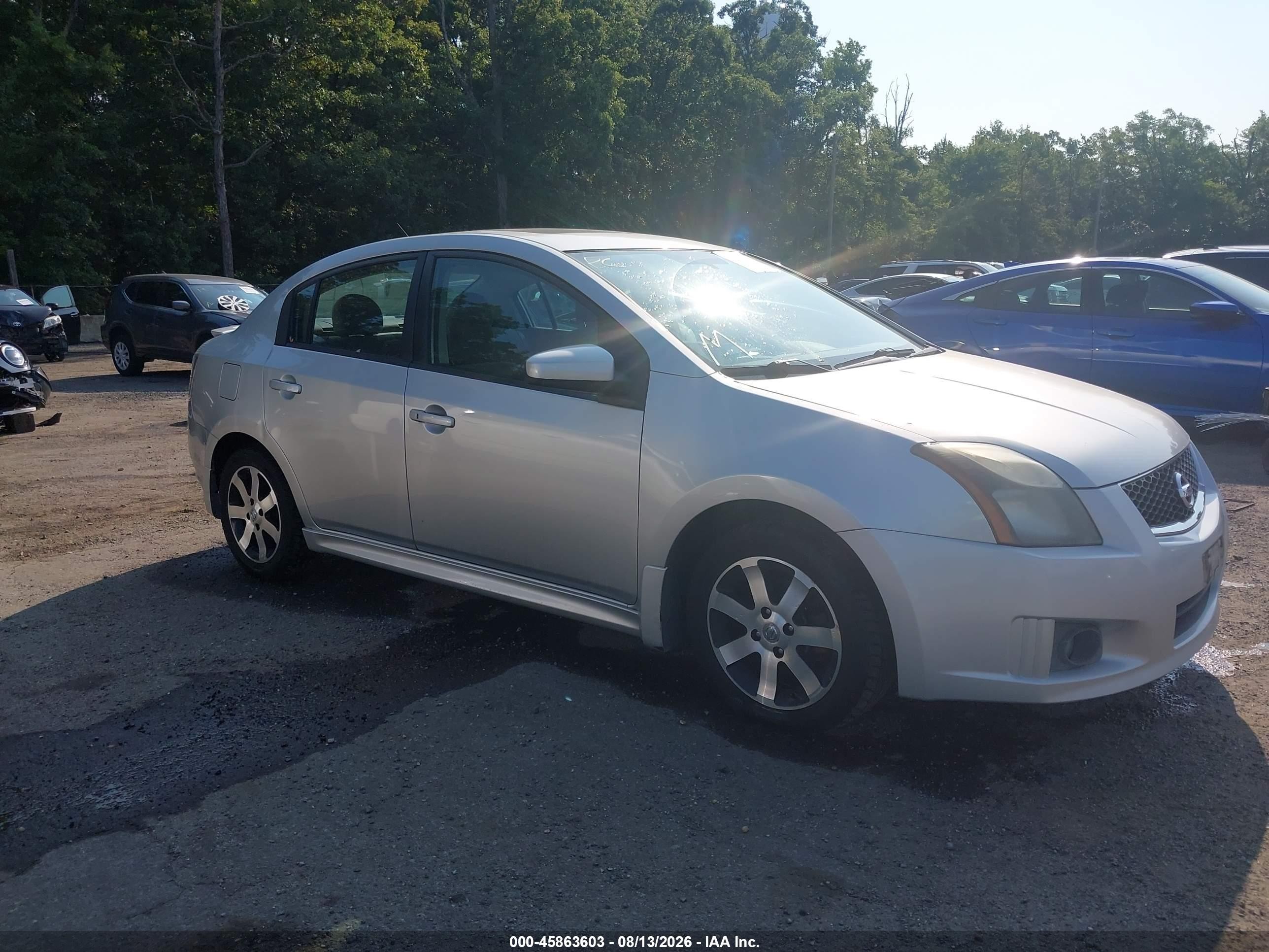 2012 Nissan Sentra 2.0 Sr Silver vin: 3N1AB6AP7CL716532