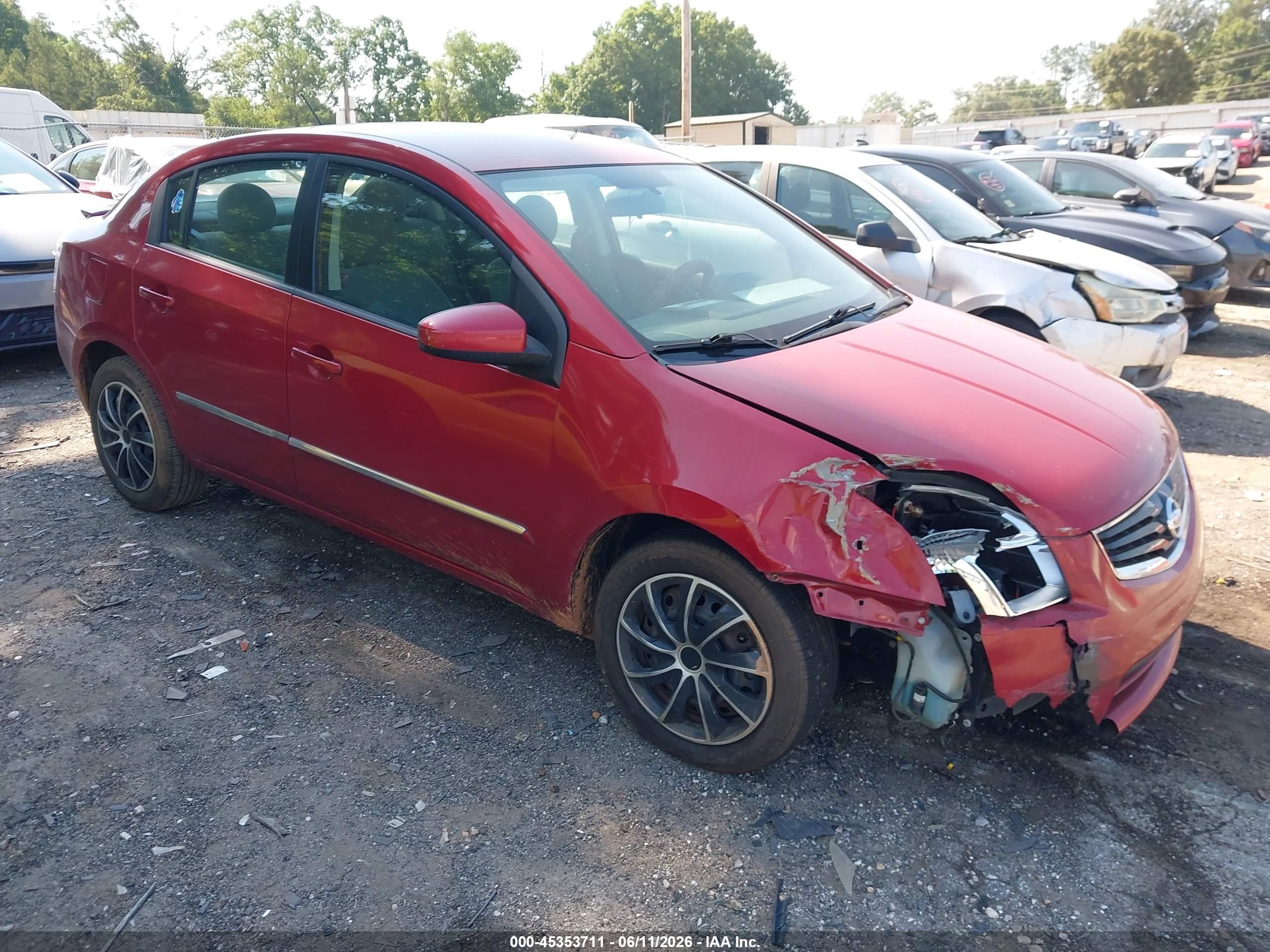 2012 Nissan Sentra 2.0 S Red vin: 3N1AB6AP7CL717681