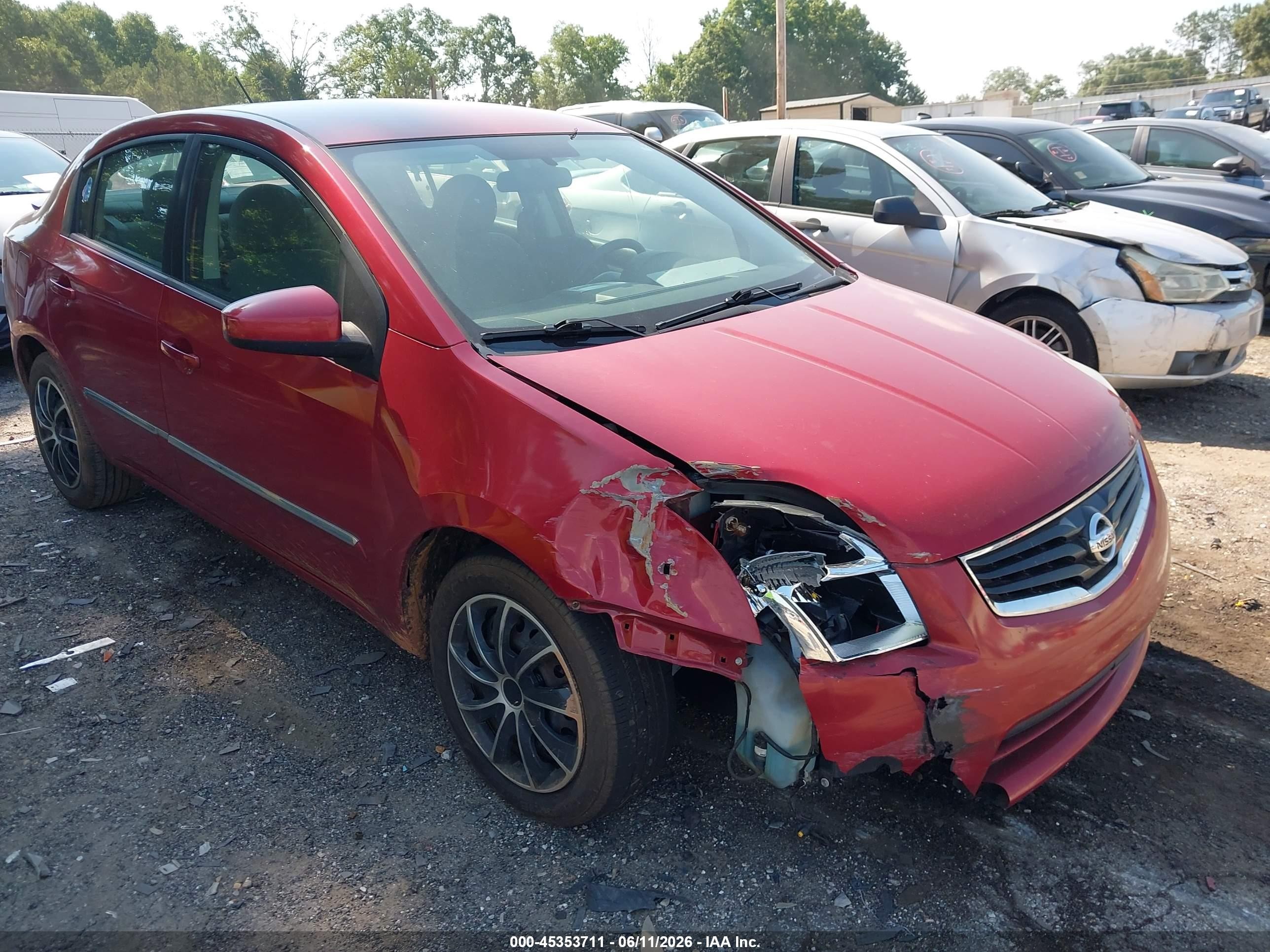 2012 Nissan Sentra 2.0 S Red vin: 3N1AB6AP7CL717681