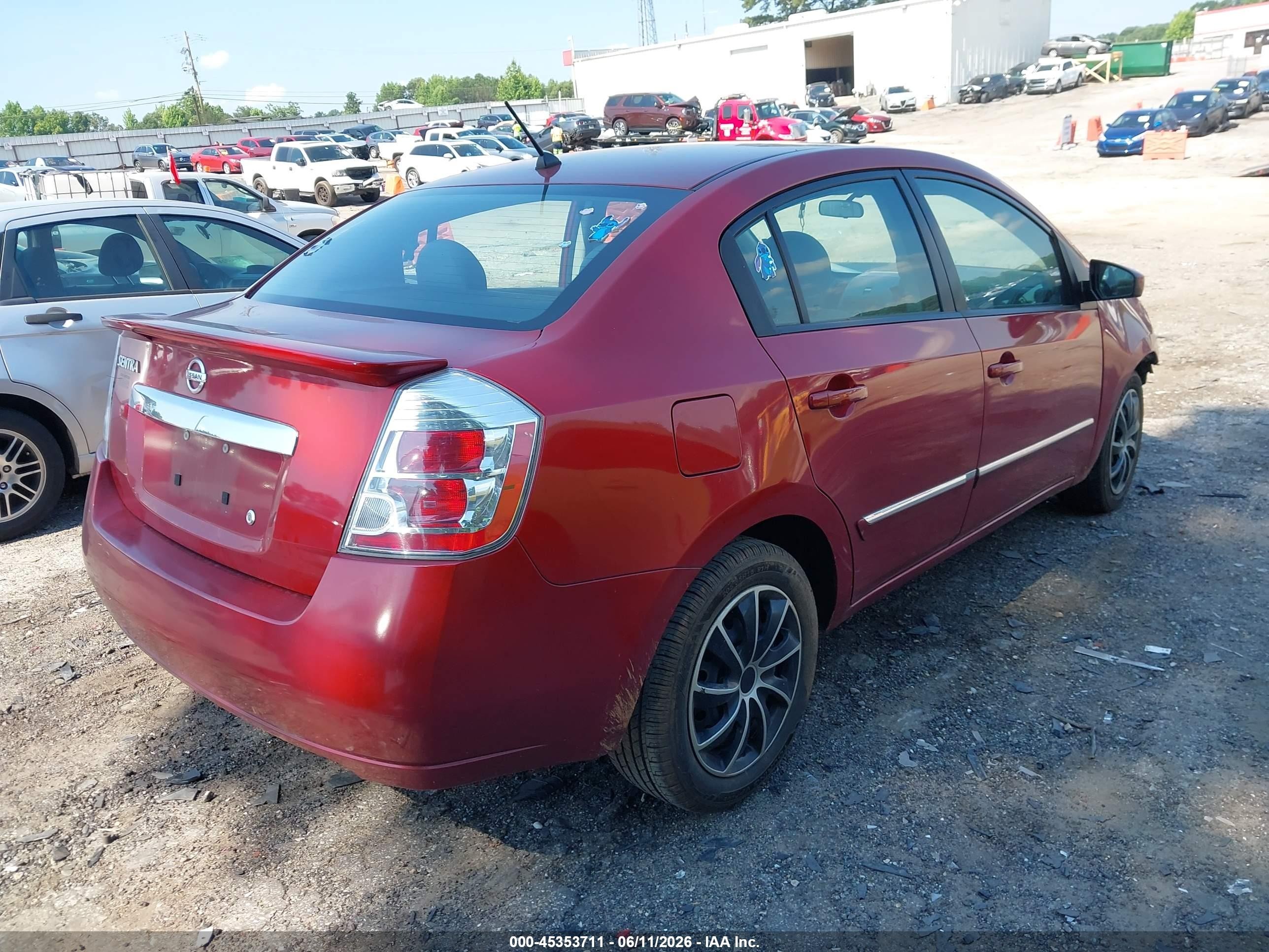 2012 Nissan Sentra 2.0 S Red vin: 3N1AB6AP7CL717681