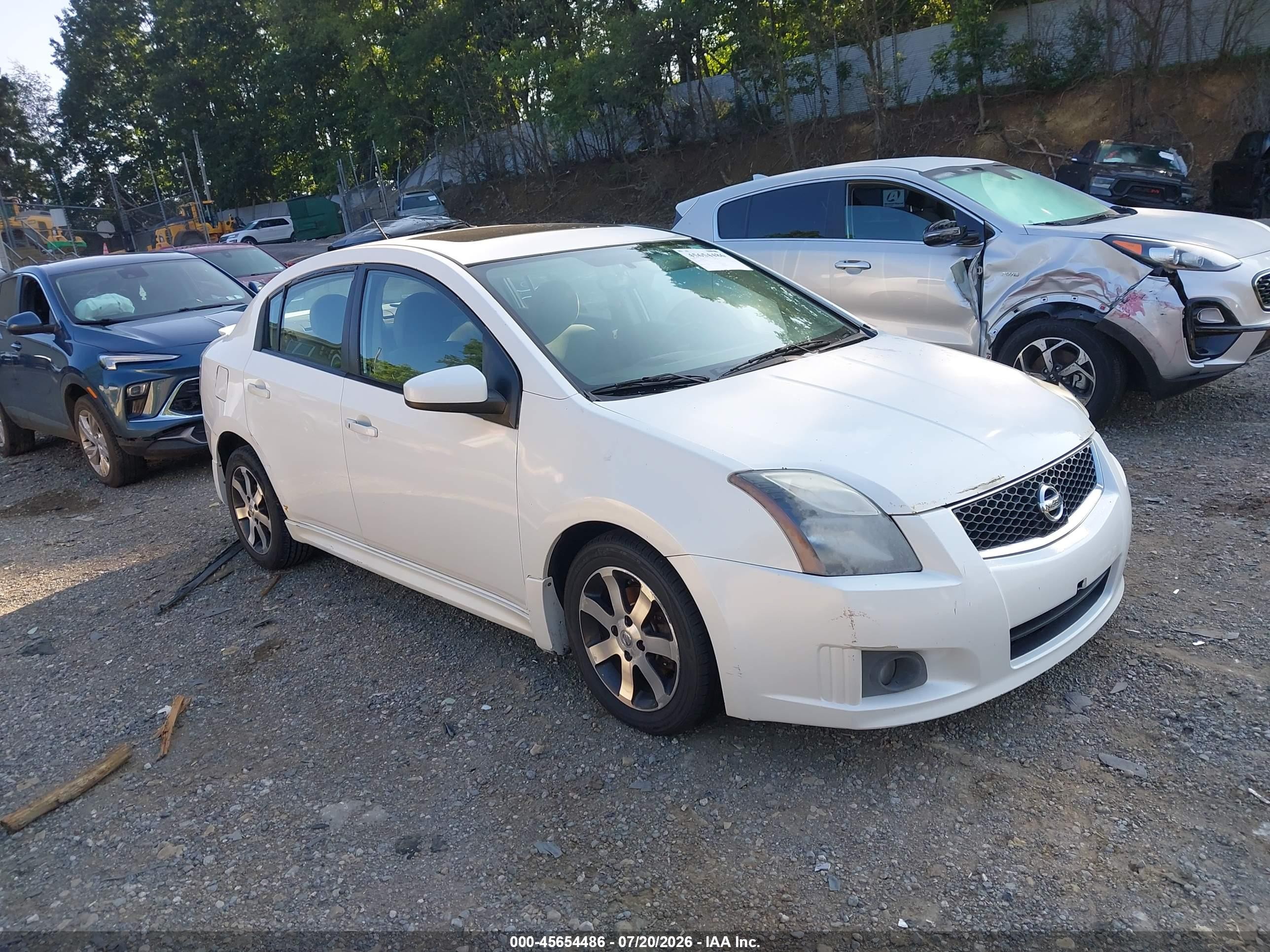 2012 Nissan Sentra 2.0 Sr Белый vin: 3N1AB6AP7CL776150