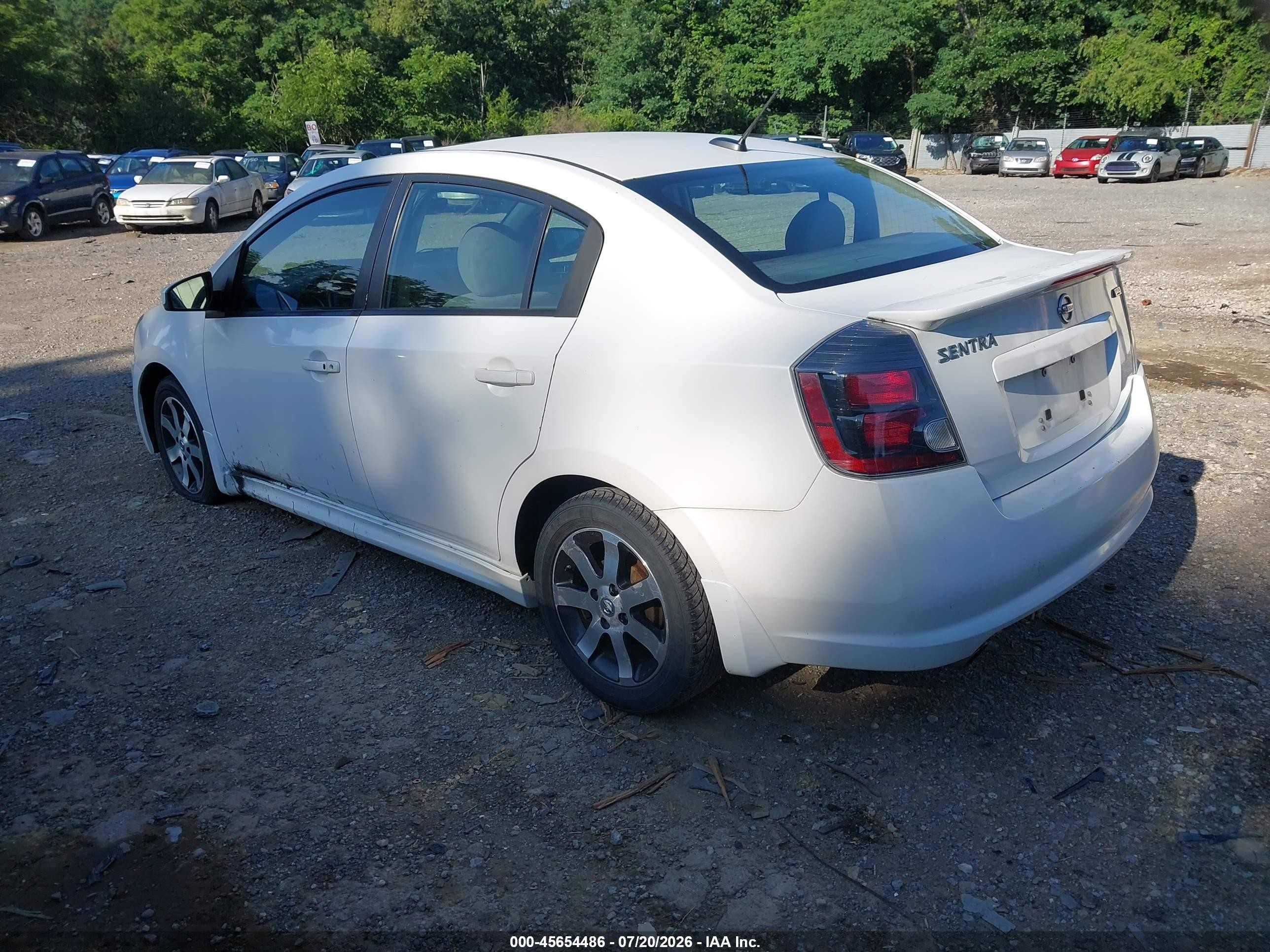 2012 Nissan Sentra 2.0 Sr Белый vin: 3N1AB6AP7CL776150