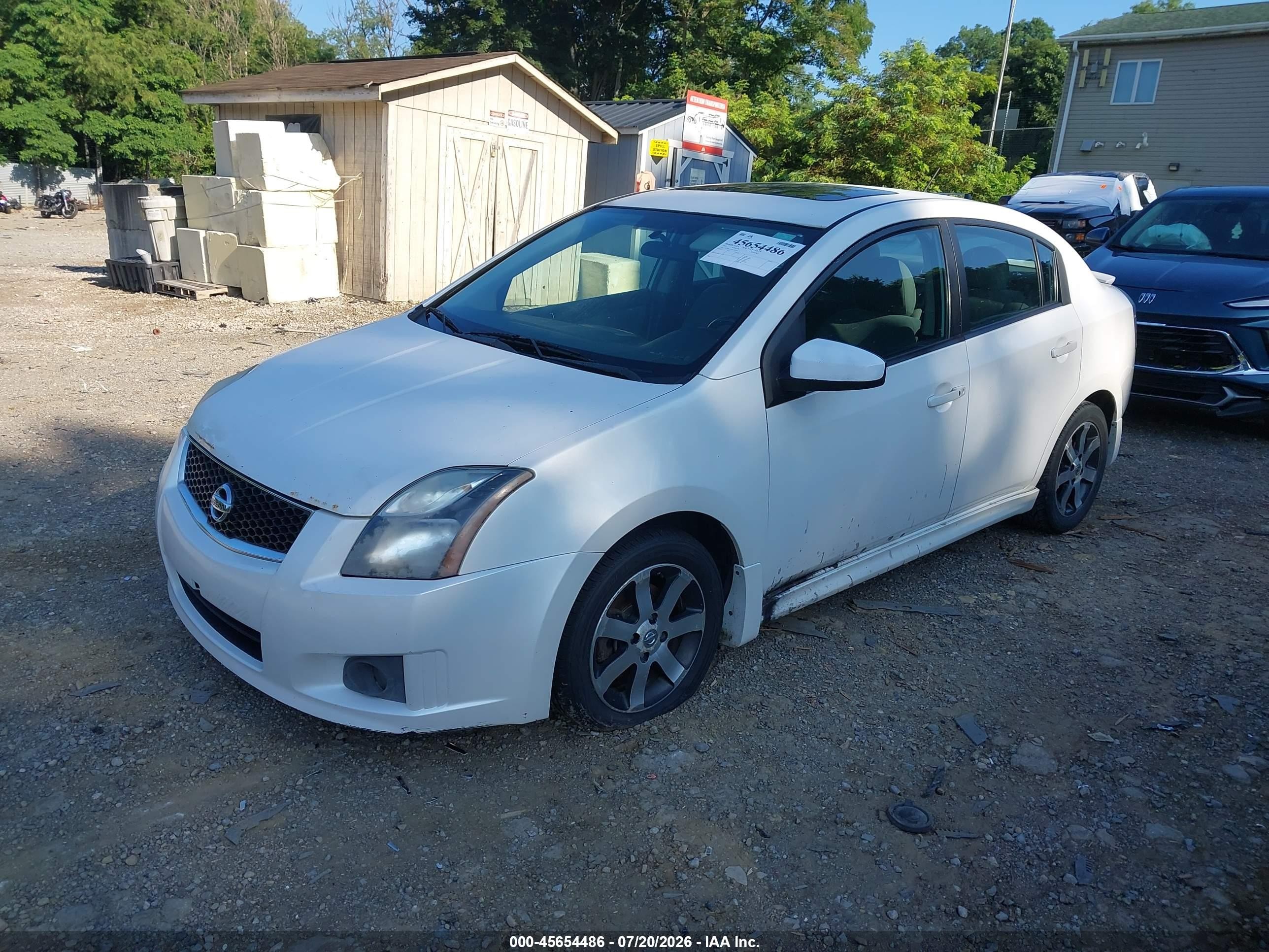2012 Nissan Sentra 2.0 Sr Белый vin: 3N1AB6AP7CL776150