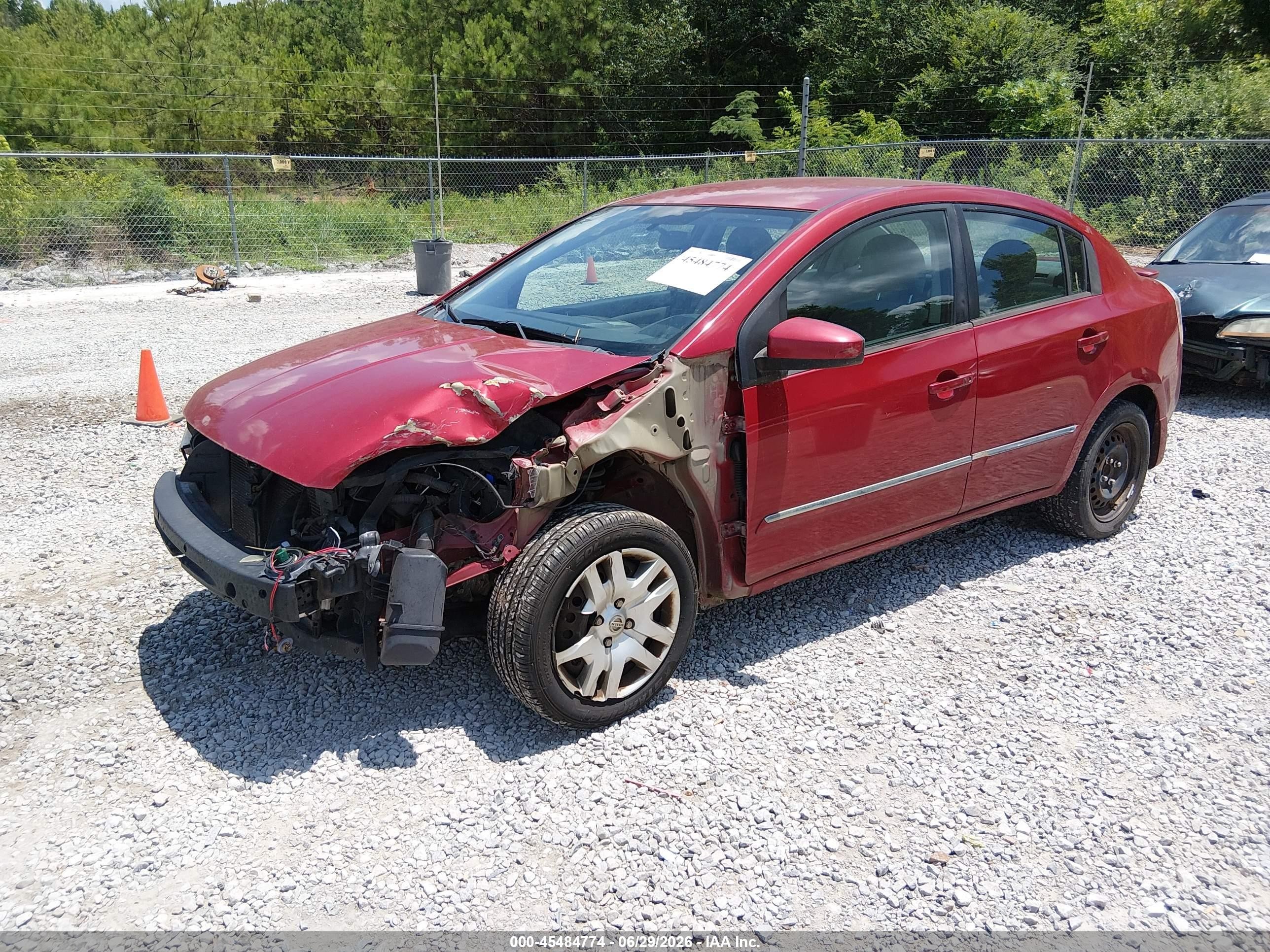 2012 Nissan Sentra 2.0 S Red vin: 3N1AB6AP7CL776813