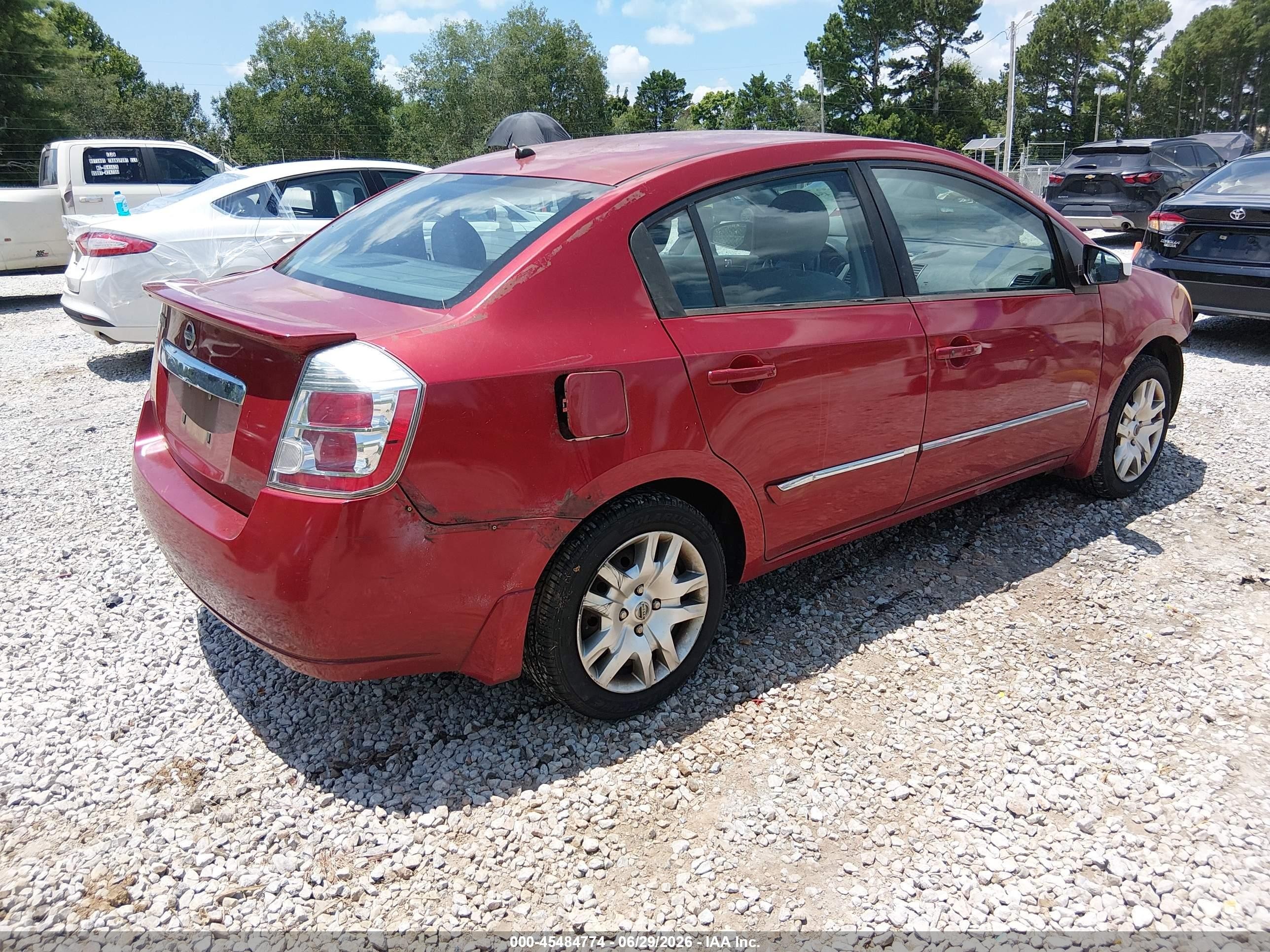 2012 Nissan Sentra 2.0 S Red vin: 3N1AB6AP7CL776813