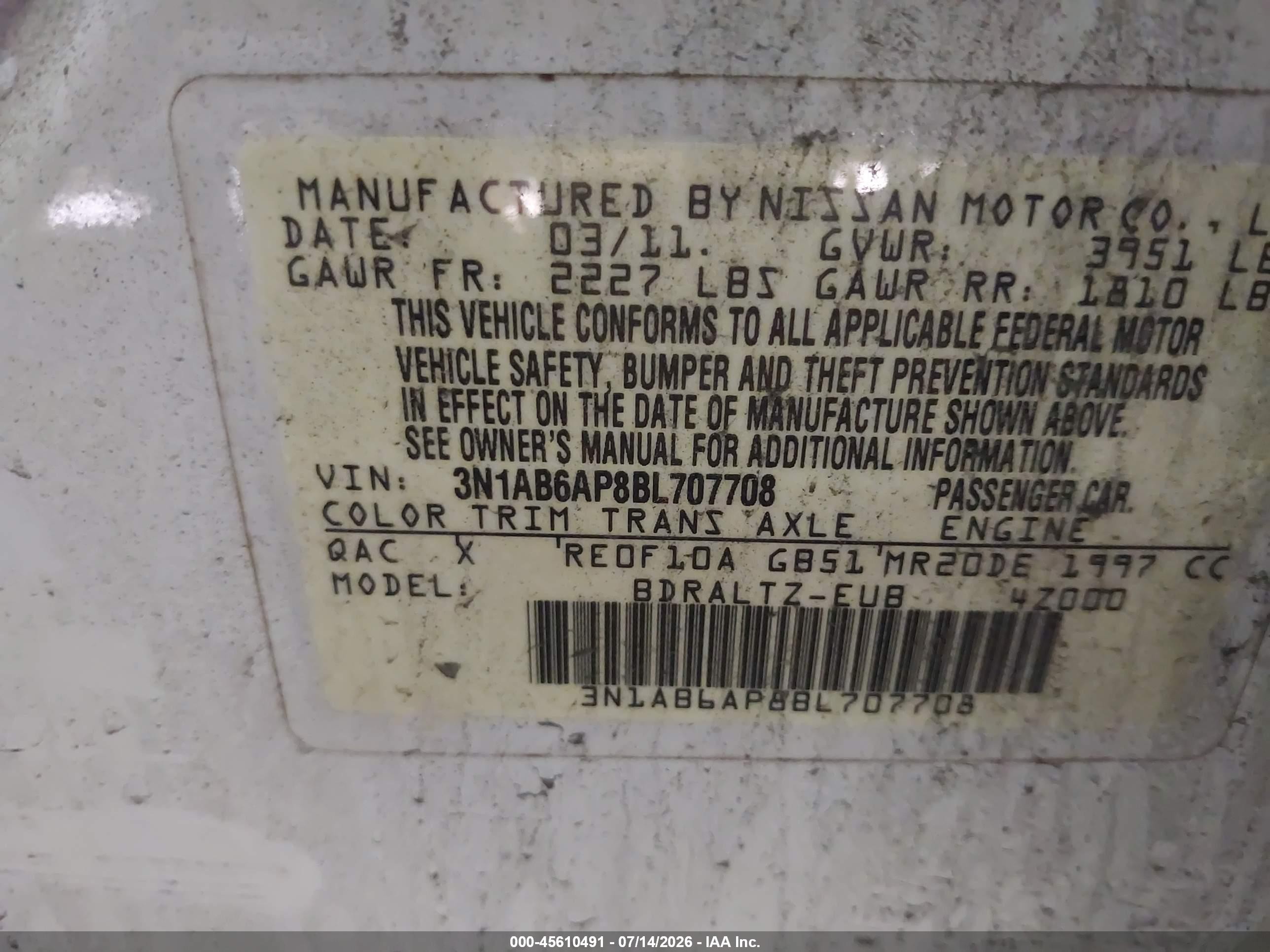 2011 Nissan Sentra 2.0sr White vin: 3N1AB6AP8BL707708