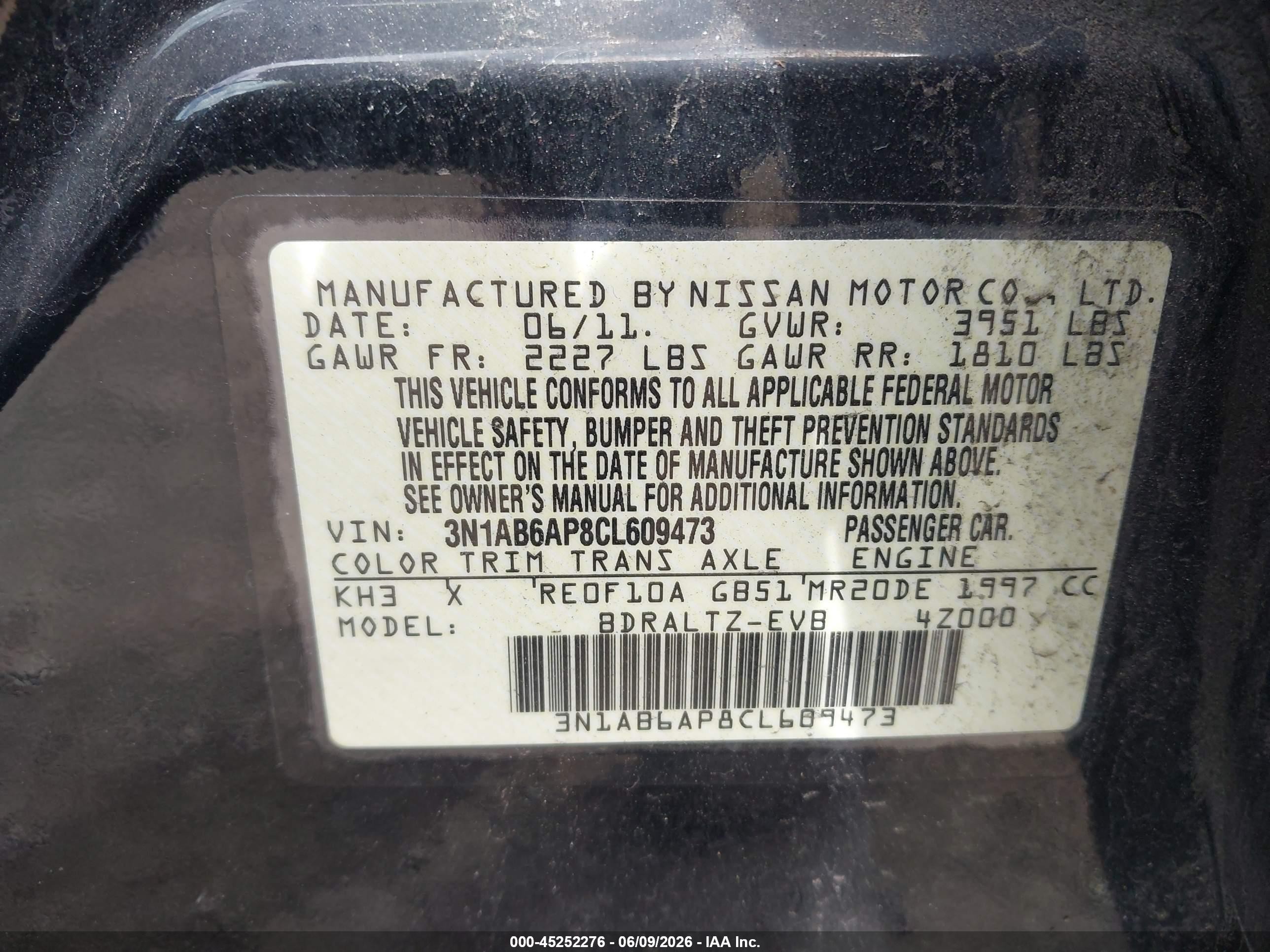 2012 Nissan Sentra 2.0 Sr Black vin: 3N1AB6AP8CL609473
