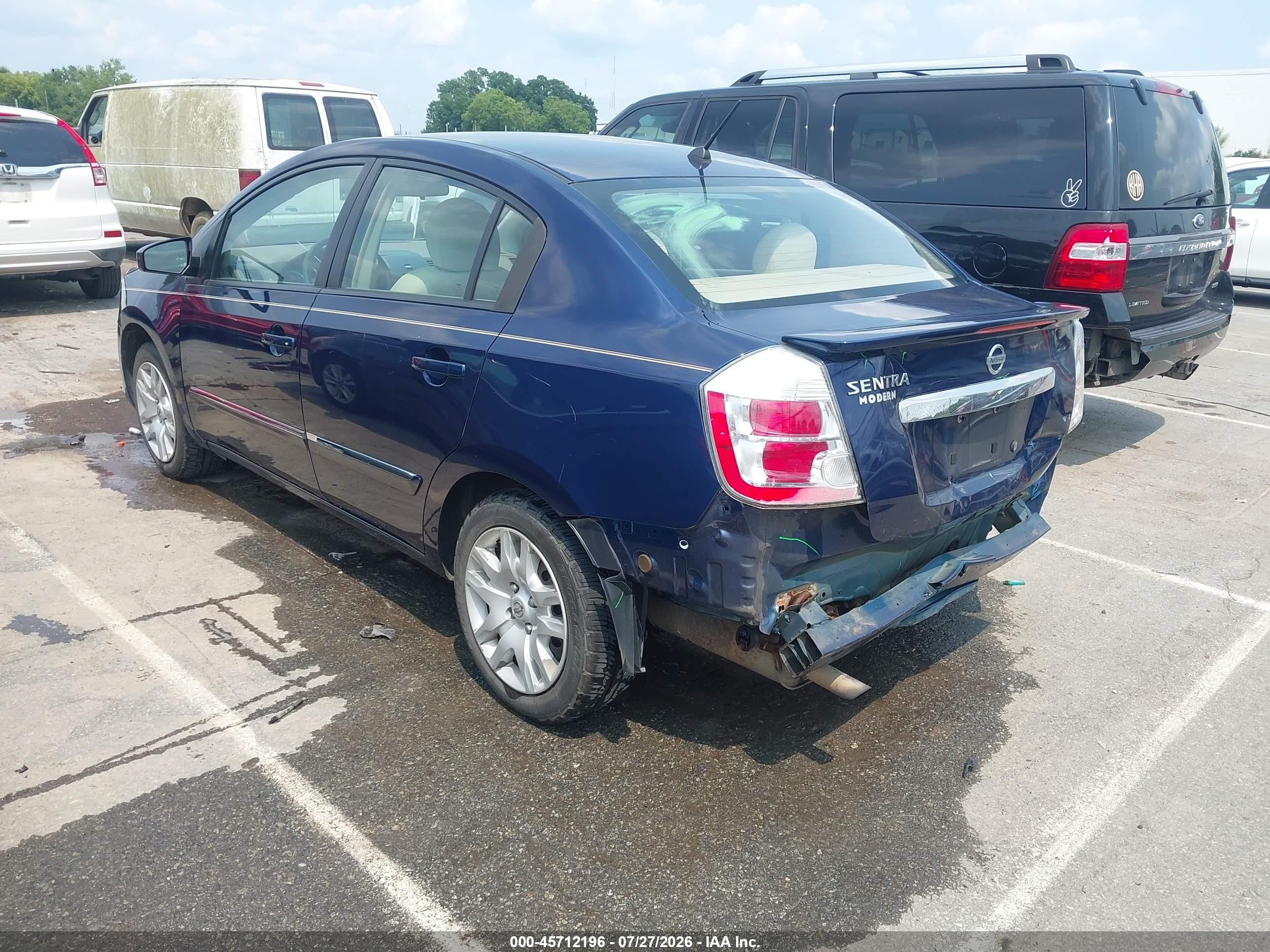 2012 Nissan Sentra 2.0 S Blue vin: 3N1AB6AP8CL616830