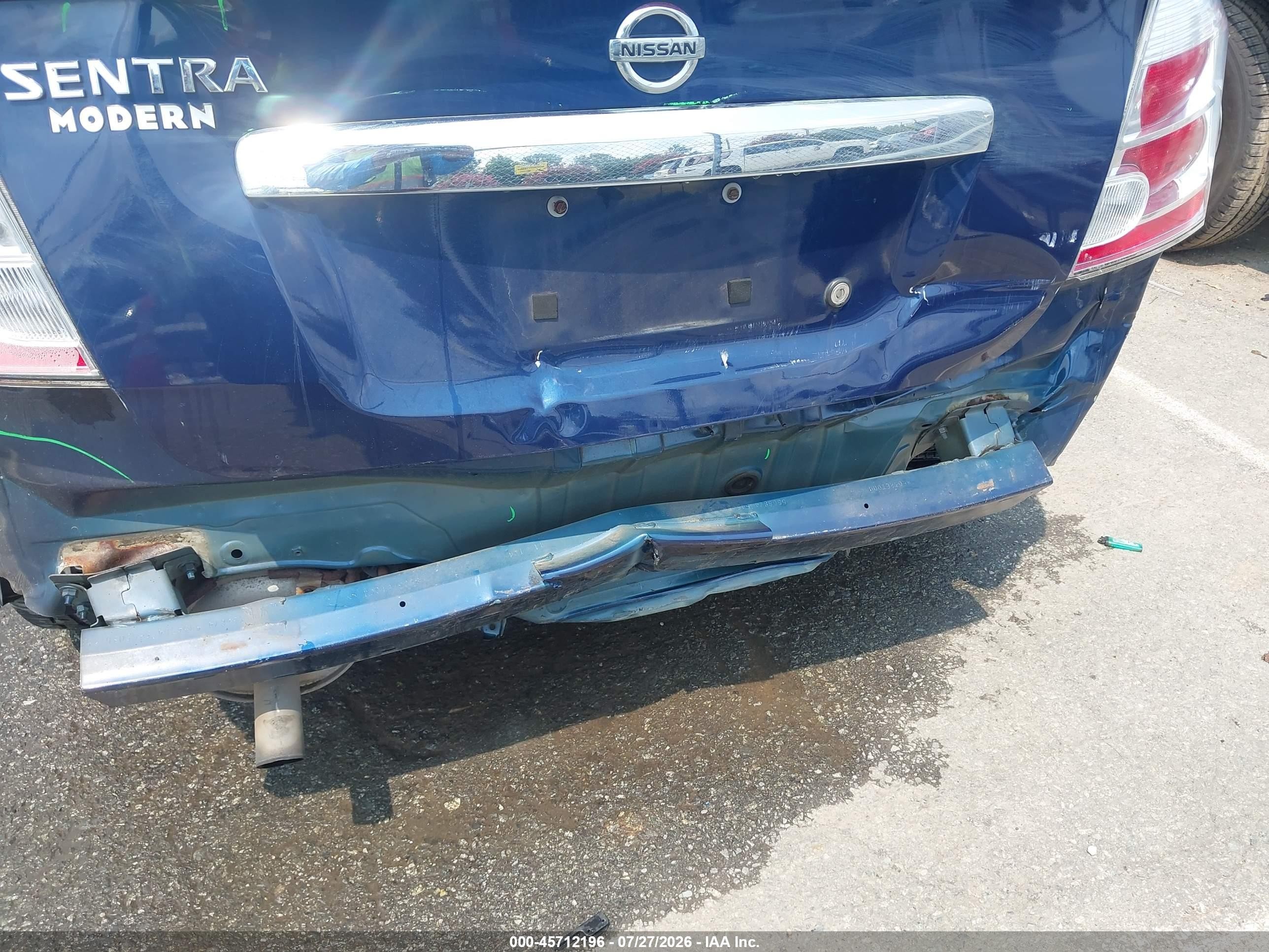 2012 Nissan Sentra 2.0 S Blue vin: 3N1AB6AP8CL616830