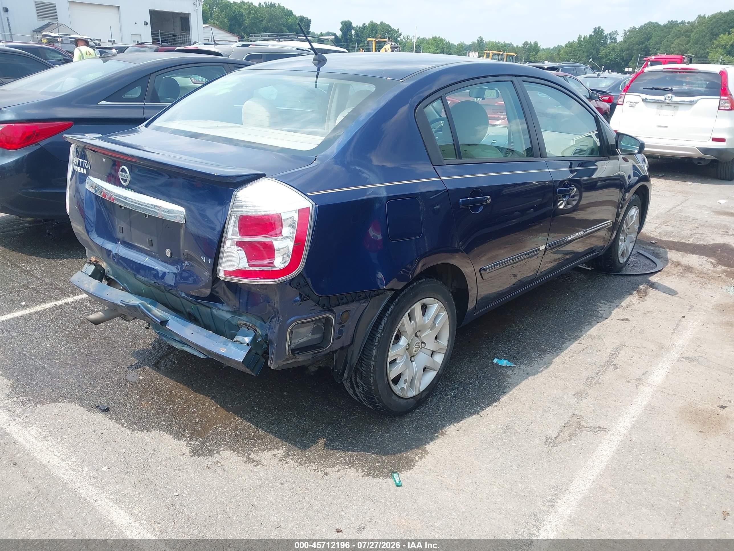 2012 Nissan Sentra 2.0 S Blue vin: 3N1AB6AP8CL616830