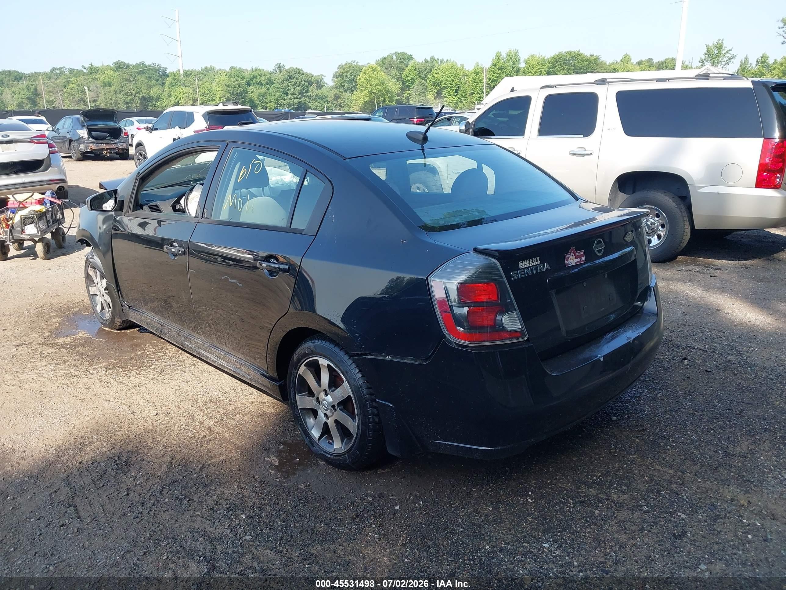 2012 Nissan Sentra 2.0 Sr Black vin: 3N1AB6AP8CL632137