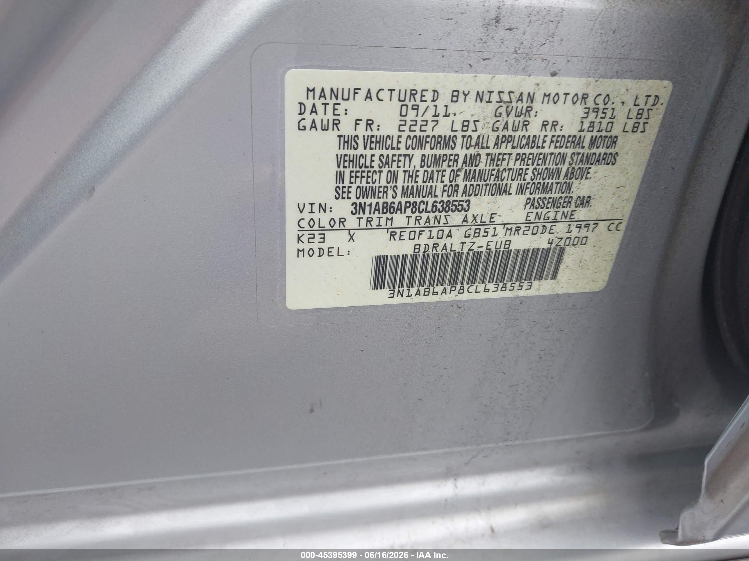 2012 Nissan Sentra 2.0 Sr Silver vin: 3N1AB6AP8CL638553