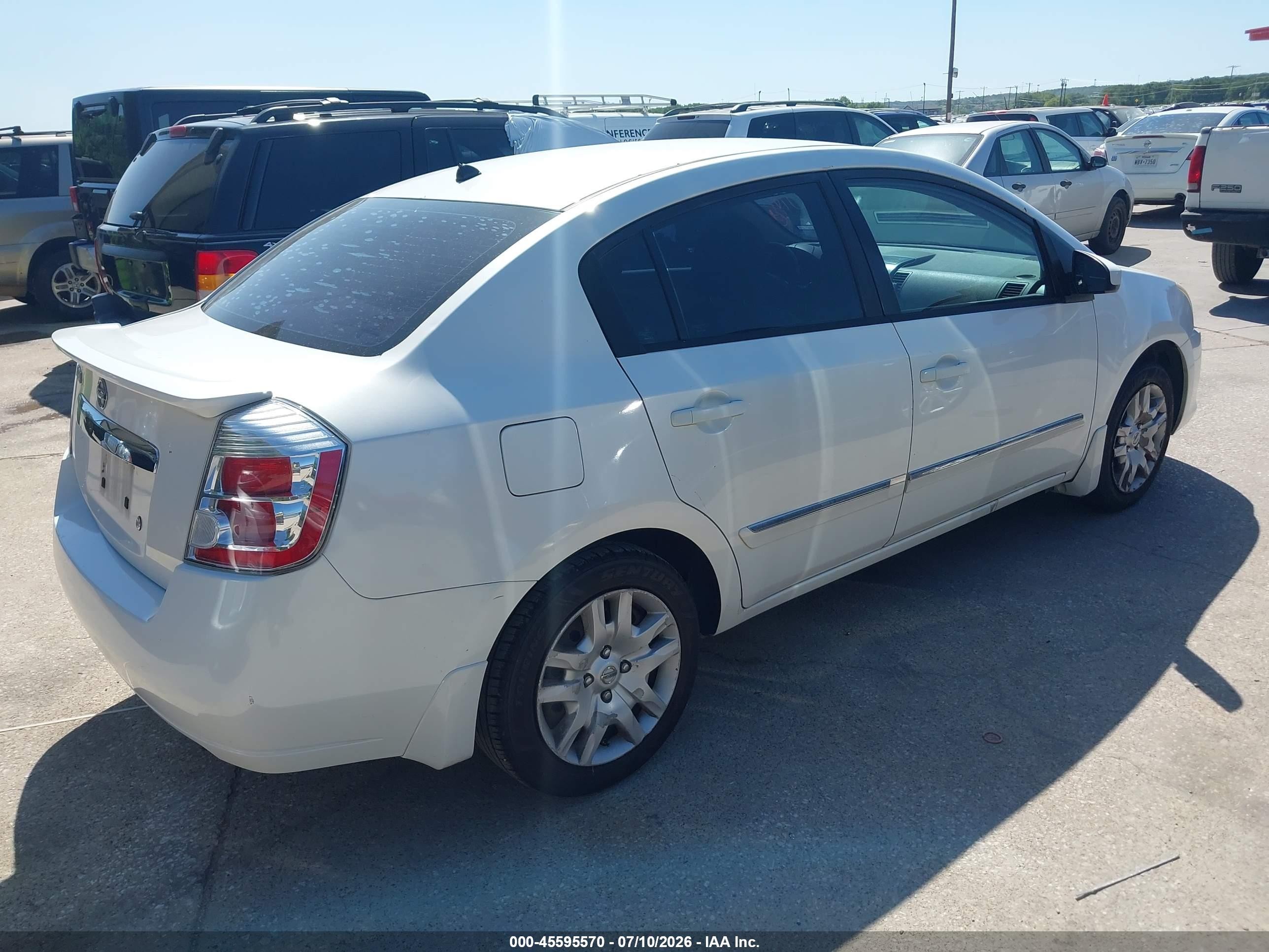 2012 Nissan Sentra 2.0 S White vin: 3N1AB6AP8CL644806