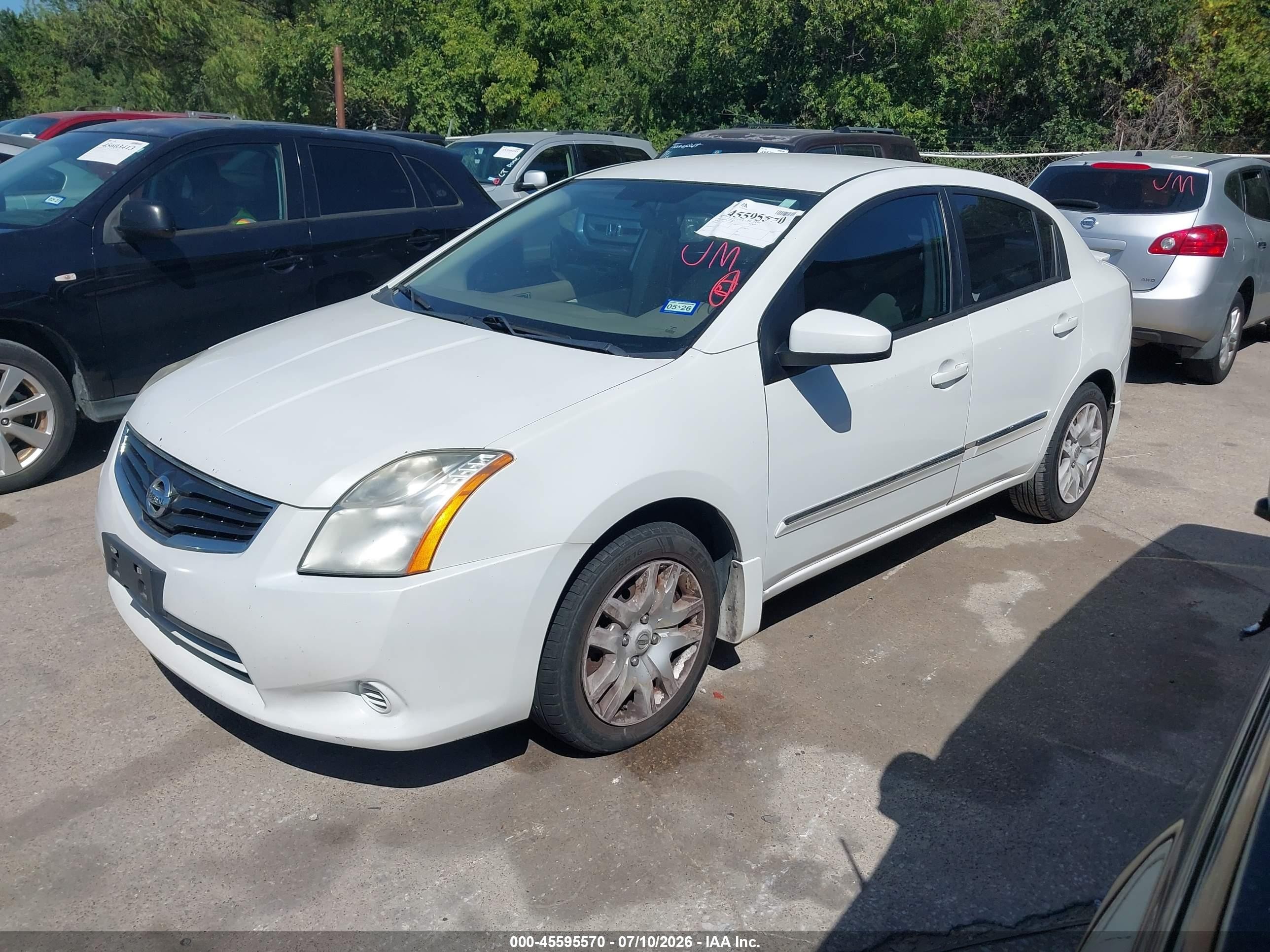 2012 Nissan Sentra 2.0 S White vin: 3N1AB6AP8CL644806