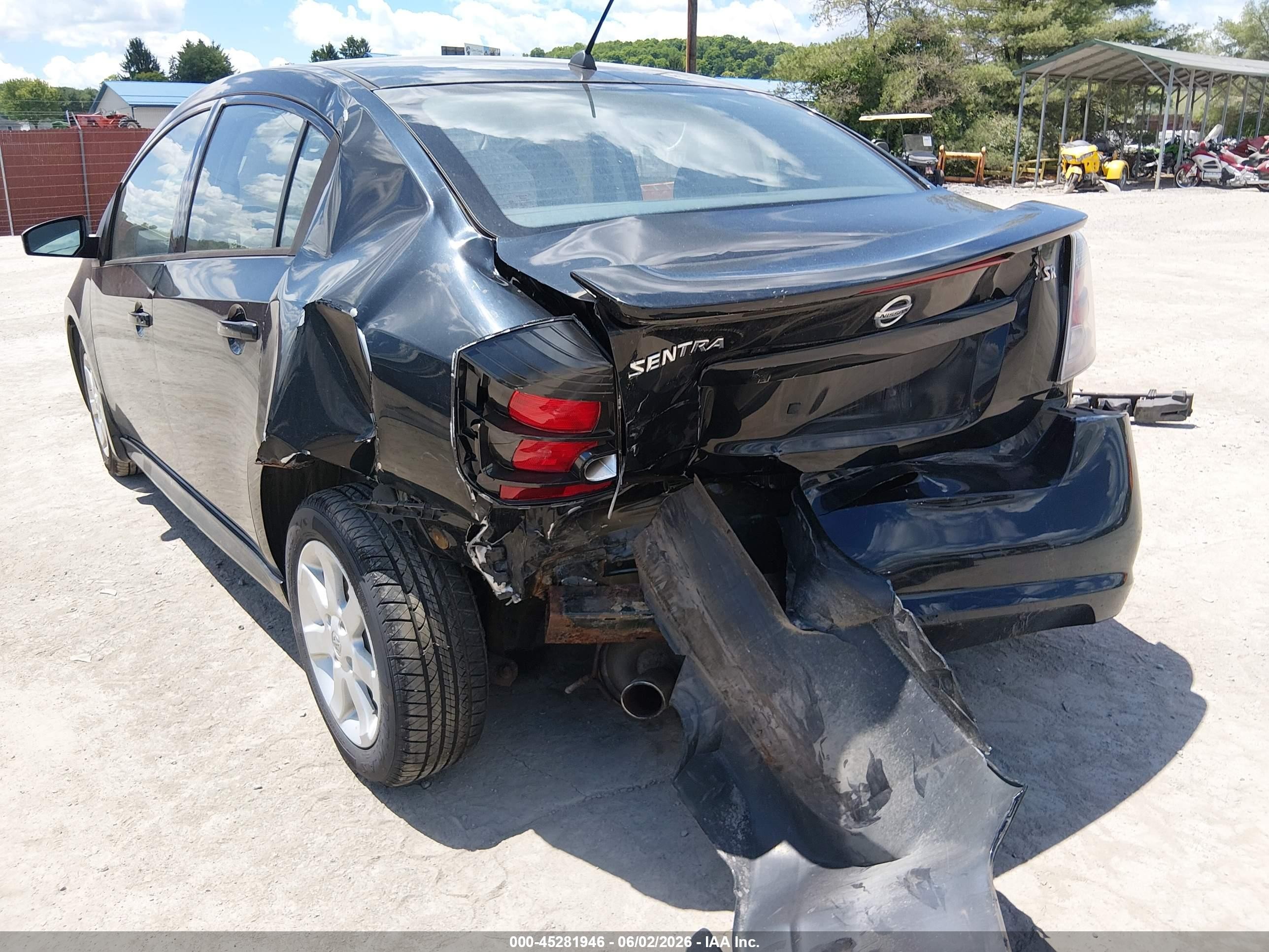 2012 Nissan Sentra 2.0 Sr Black vin: 3N1AB6AP8CL652808