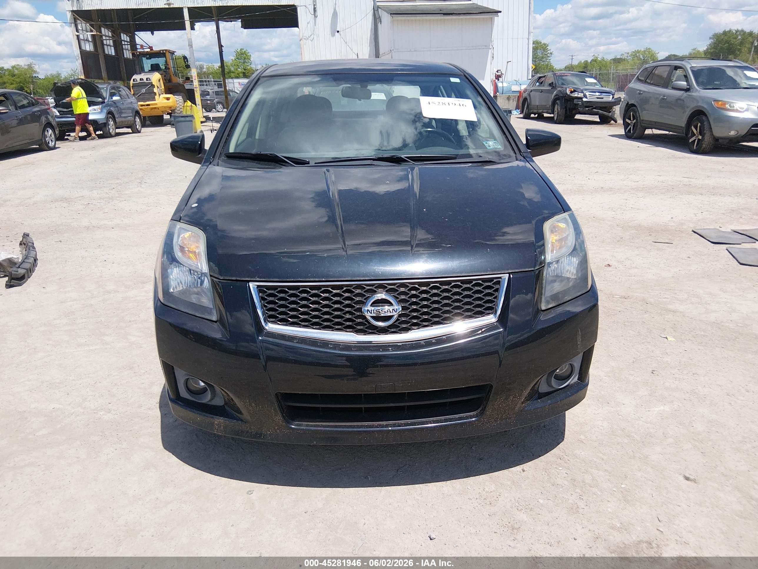 2012 Nissan Sentra 2.0 Sr Black vin: 3N1AB6AP8CL652808