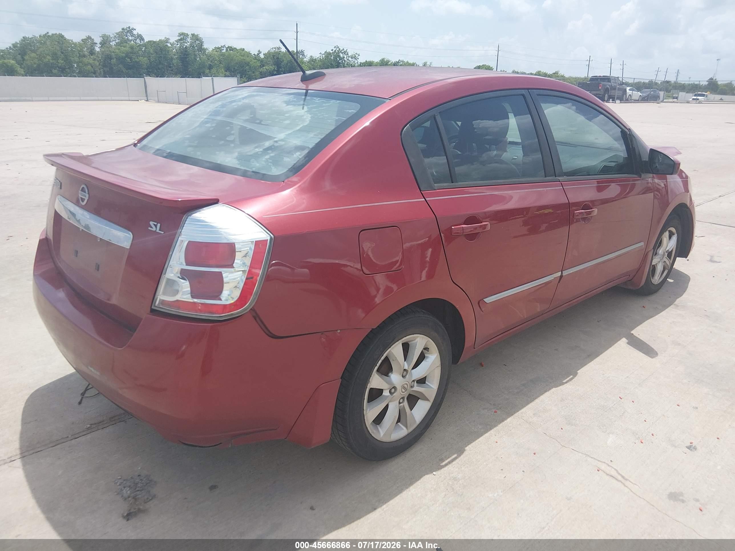 2012 Nissan Sentra 2.0 Sl Red vin: 3N1AB6AP8CL700677