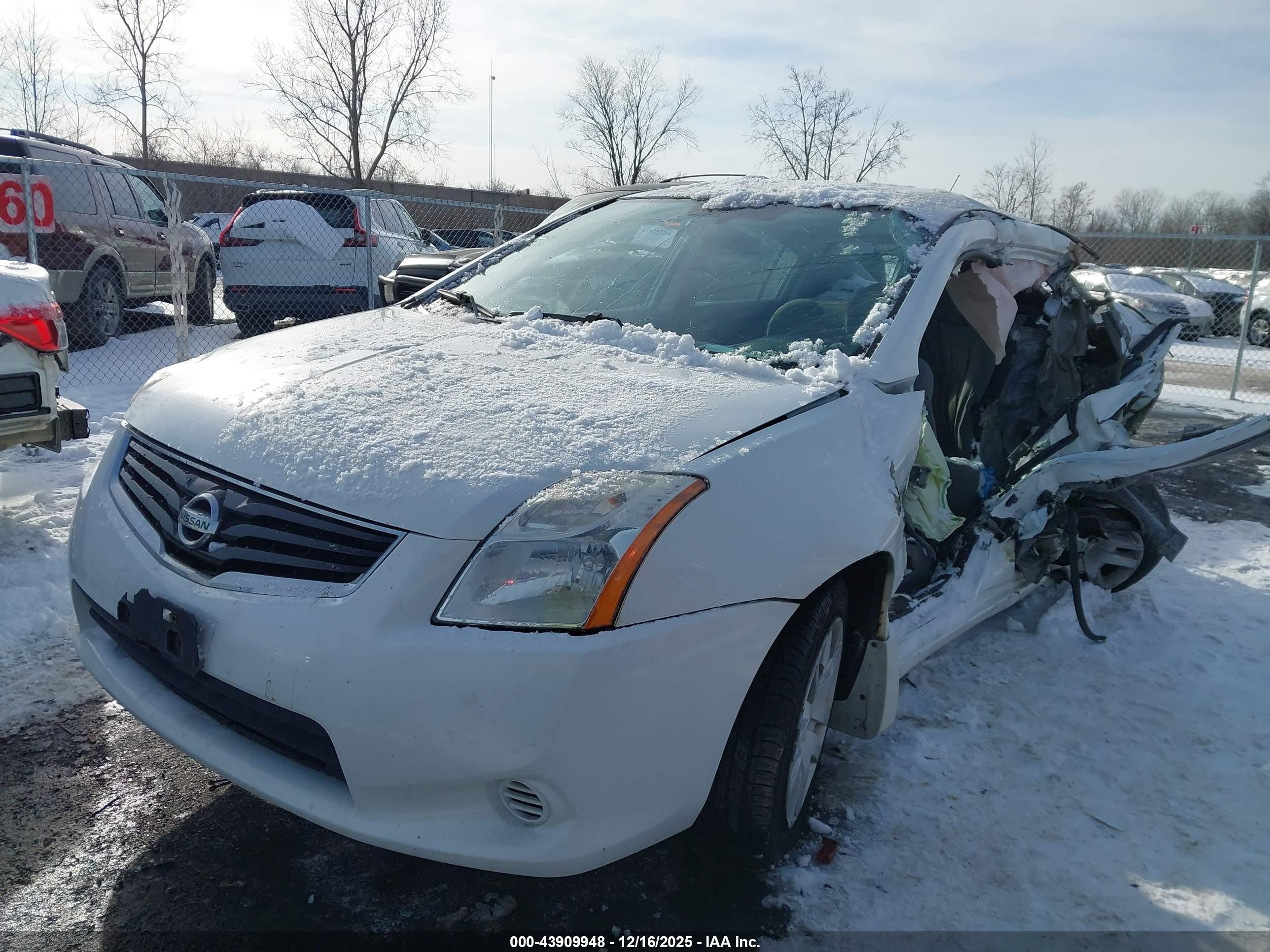 2012 Nissan Sentra 2.0 S Белый vin: 3N1AB6AP8CL710187