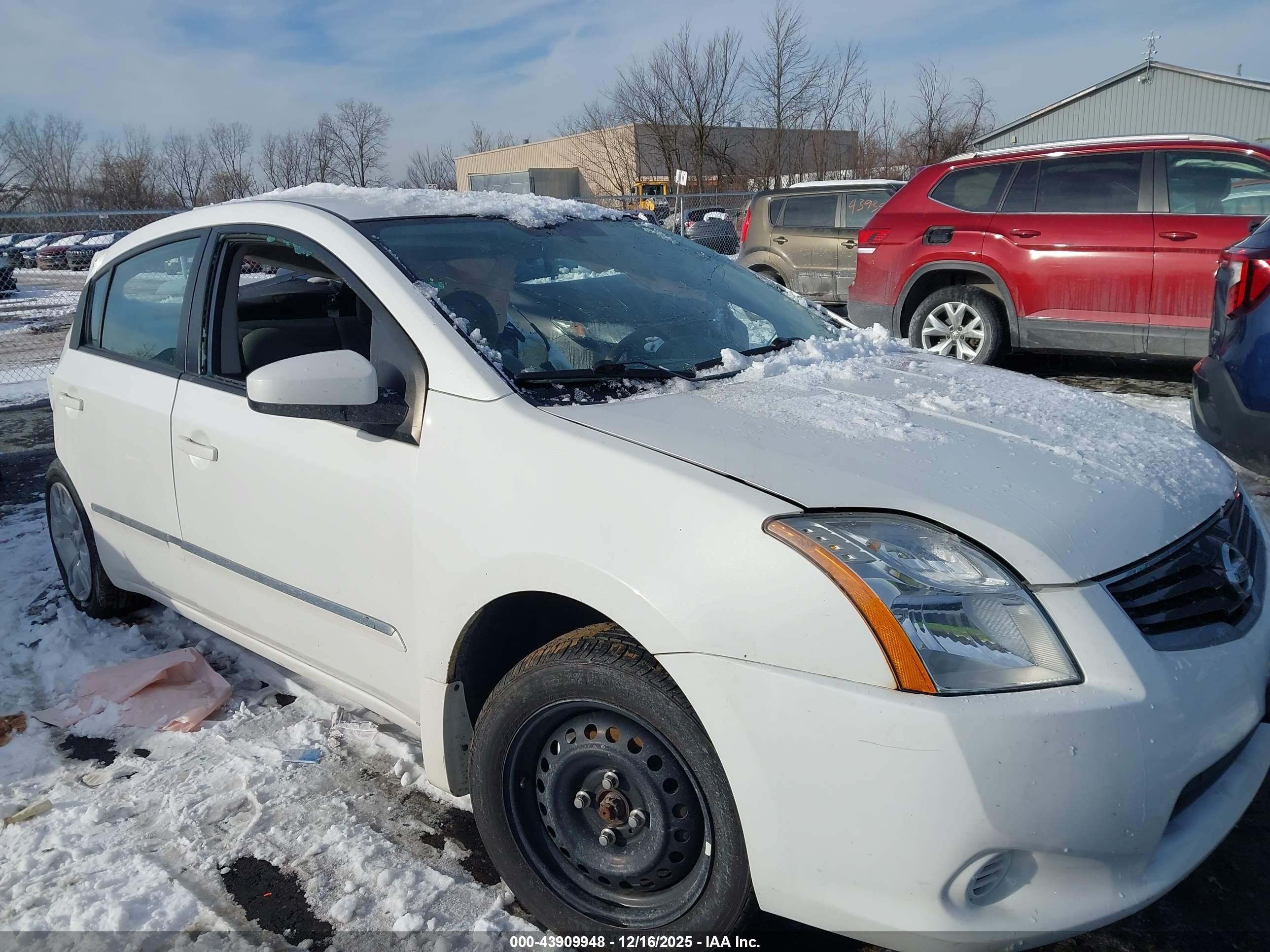 2012 Nissan Sentra 2.0 S Белый vin: 3N1AB6AP8CL710187