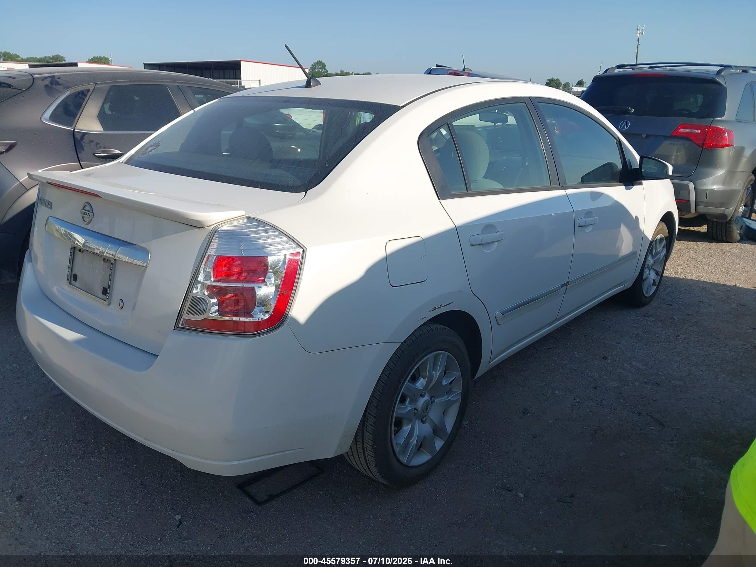 2012 Nissan Sentra 2.0 S Белый vin: 3N1AB6AP8CL714661