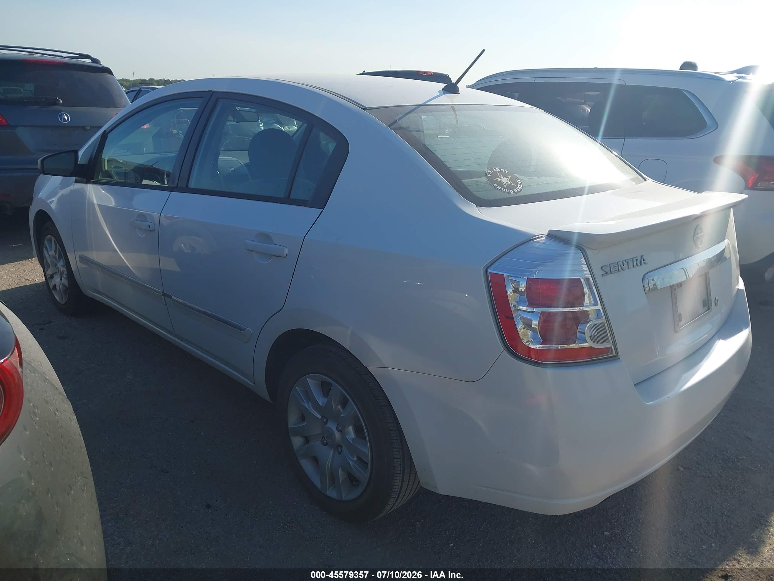 2012 Nissan Sentra 2.0 S Белый vin: 3N1AB6AP8CL714661