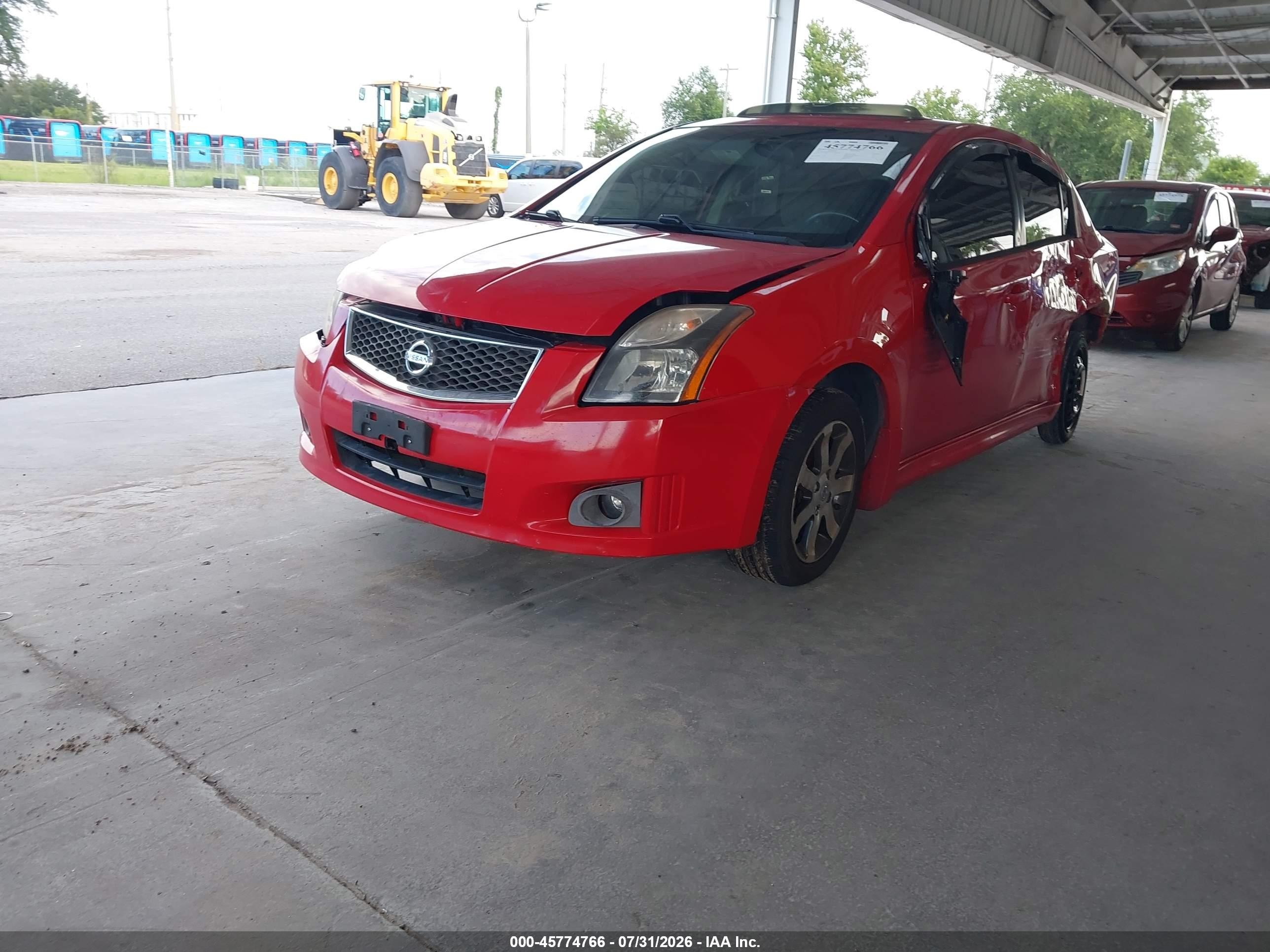 2012 Nissan Sentra 2.0 Sr Red vin: 3N1AB6AP8CL719469