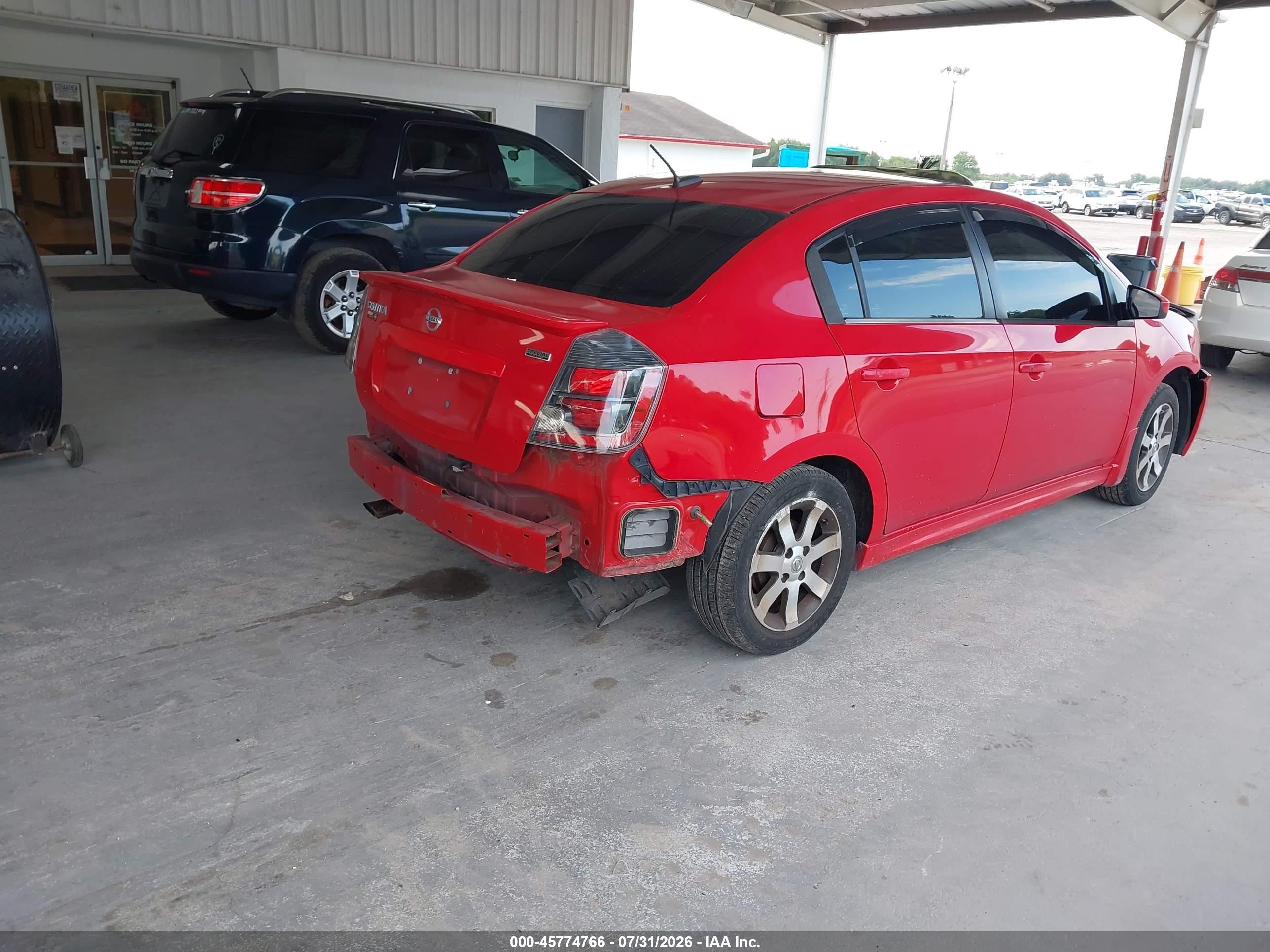2012 Nissan Sentra 2.0 Sr Red vin: 3N1AB6AP8CL719469