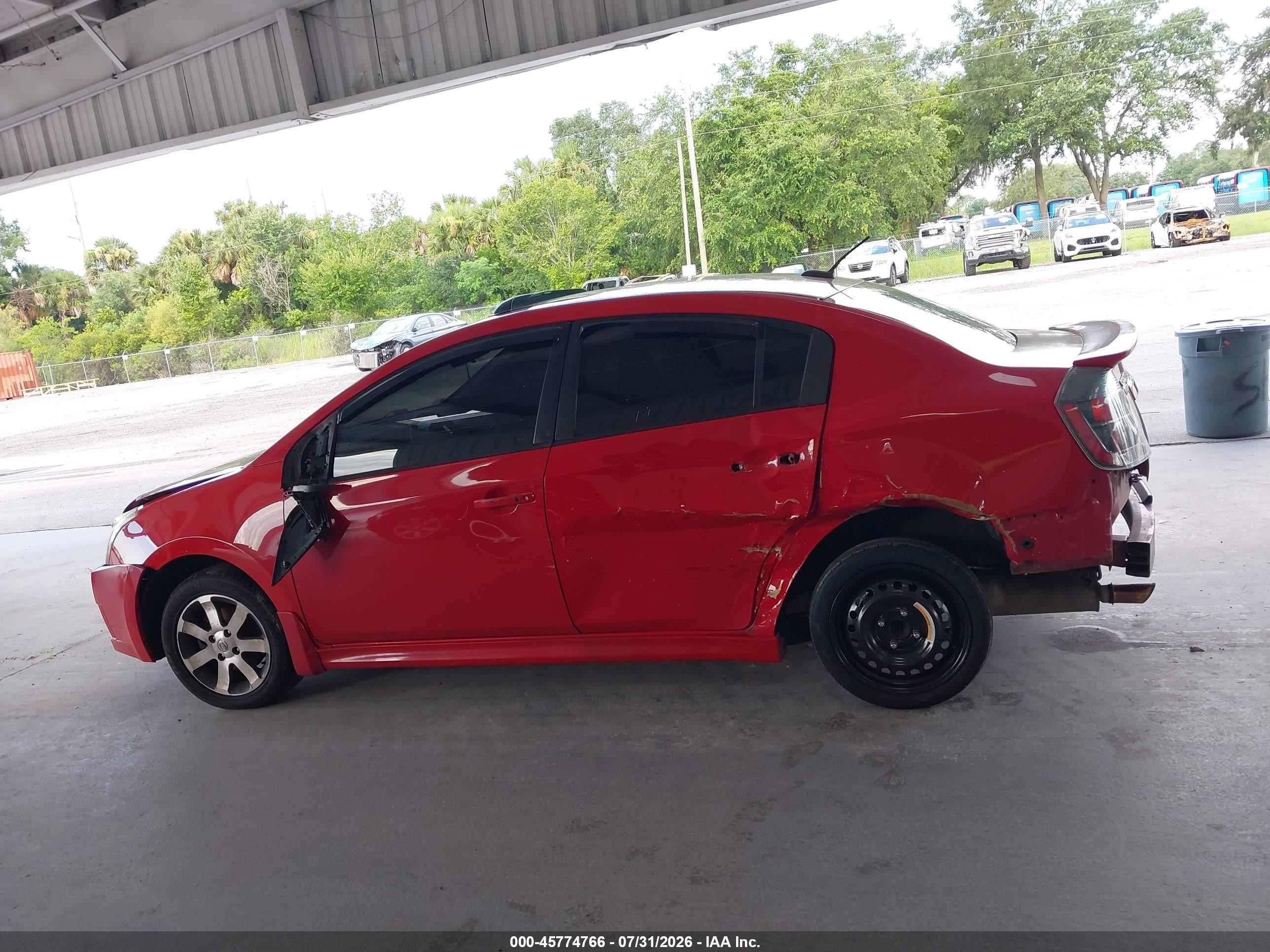 2012 Nissan Sentra 2.0 Sr Red vin: 3N1AB6AP8CL719469