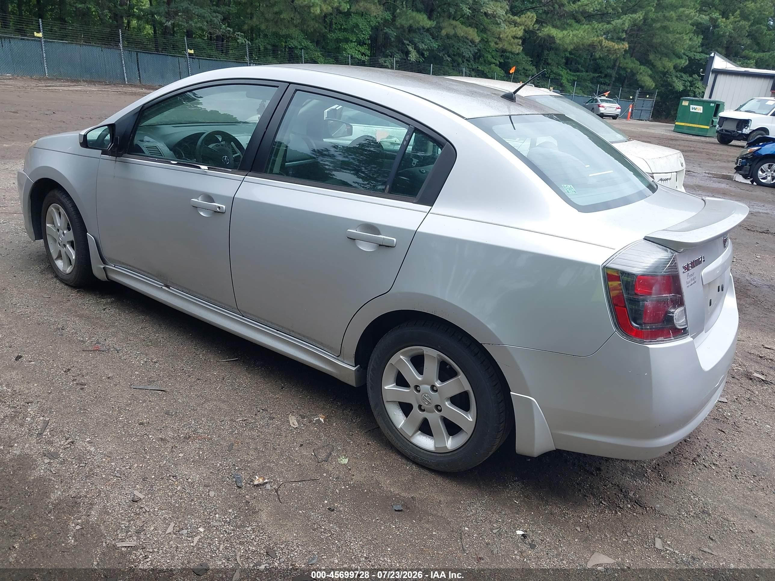 2010 Nissan Sentra 2.0sr Silver vin: 3N1AB6AP9AL679660
