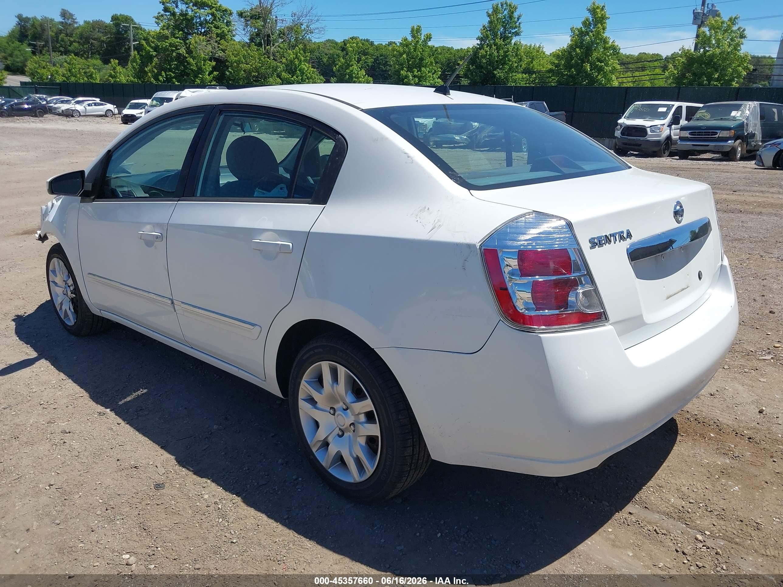2010 Nissan Sentra 2.0s White vin: 3N1AB6AP9AL712723