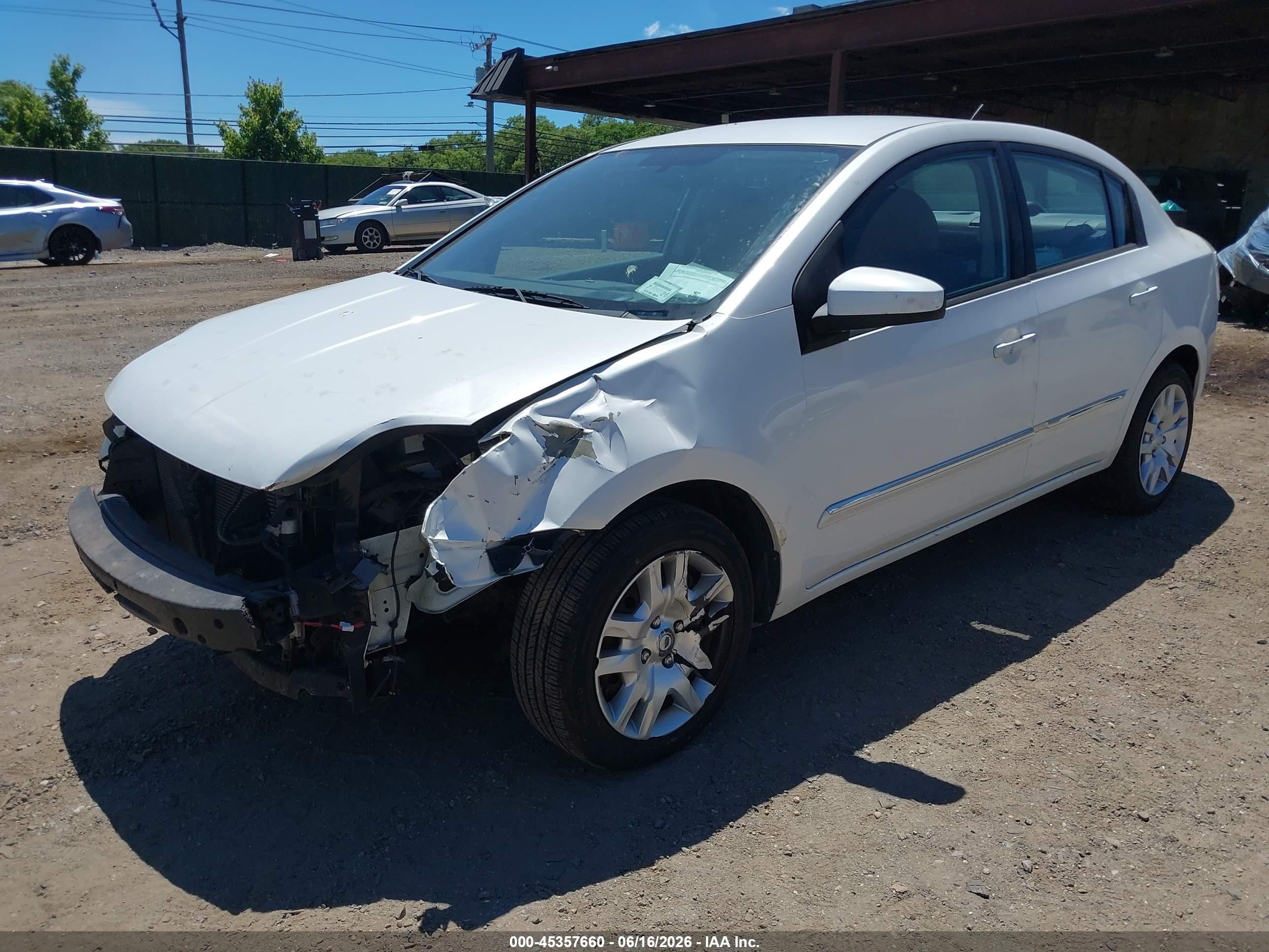 2010 Nissan Sentra 2.0s White vin: 3N1AB6AP9AL712723