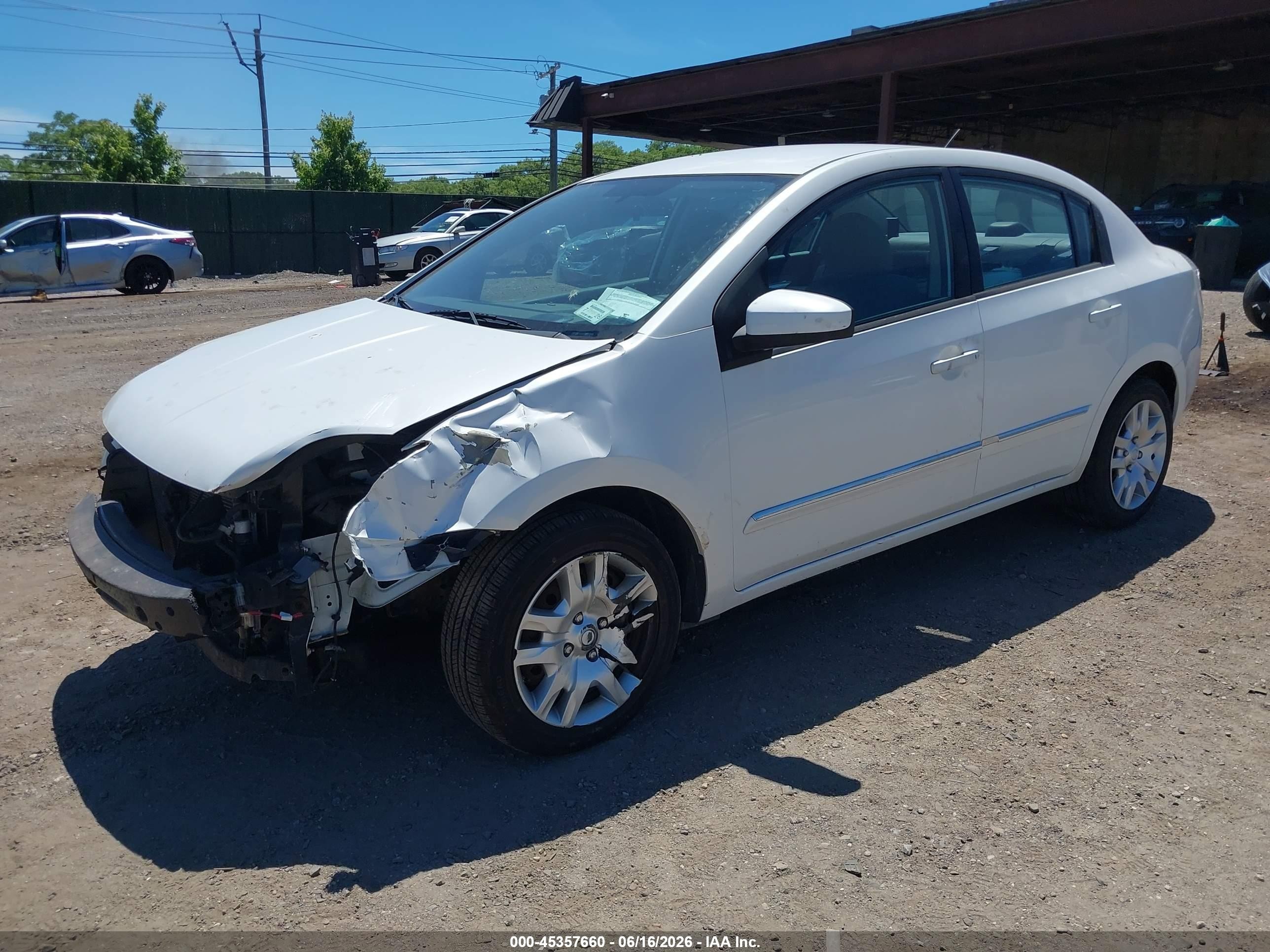 2010 Nissan Sentra 2.0s White vin: 3N1AB6AP9AL712723